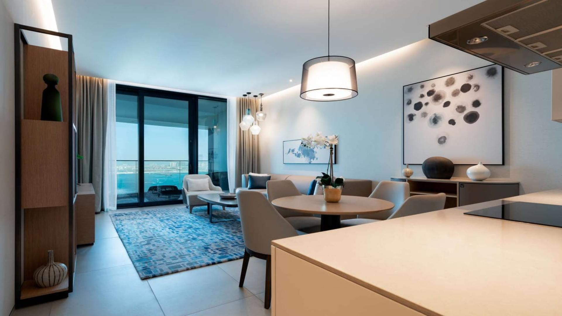 Modern living room with sea view at The Address Jumeirah Resort apartment for sale