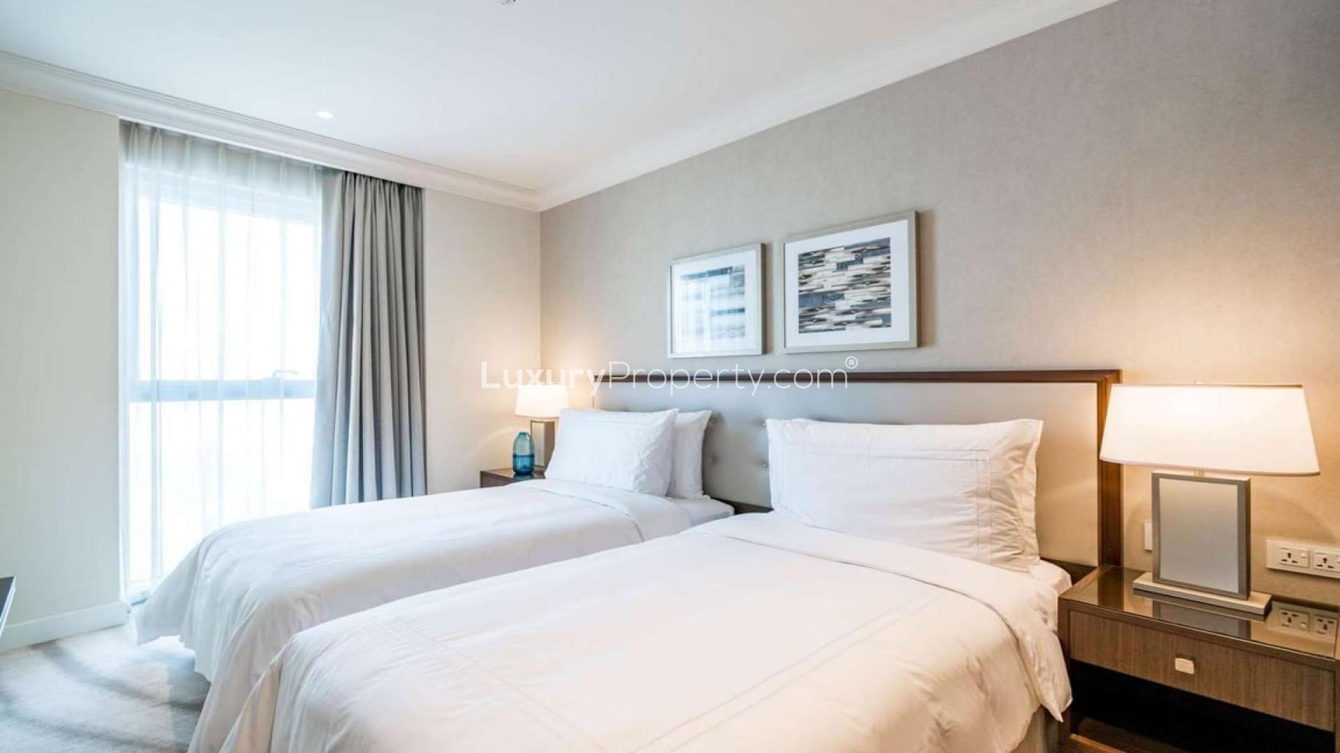 Luxurious living room in 2-bedroom apartment, The Address Fountain Views, Downtown Dubai