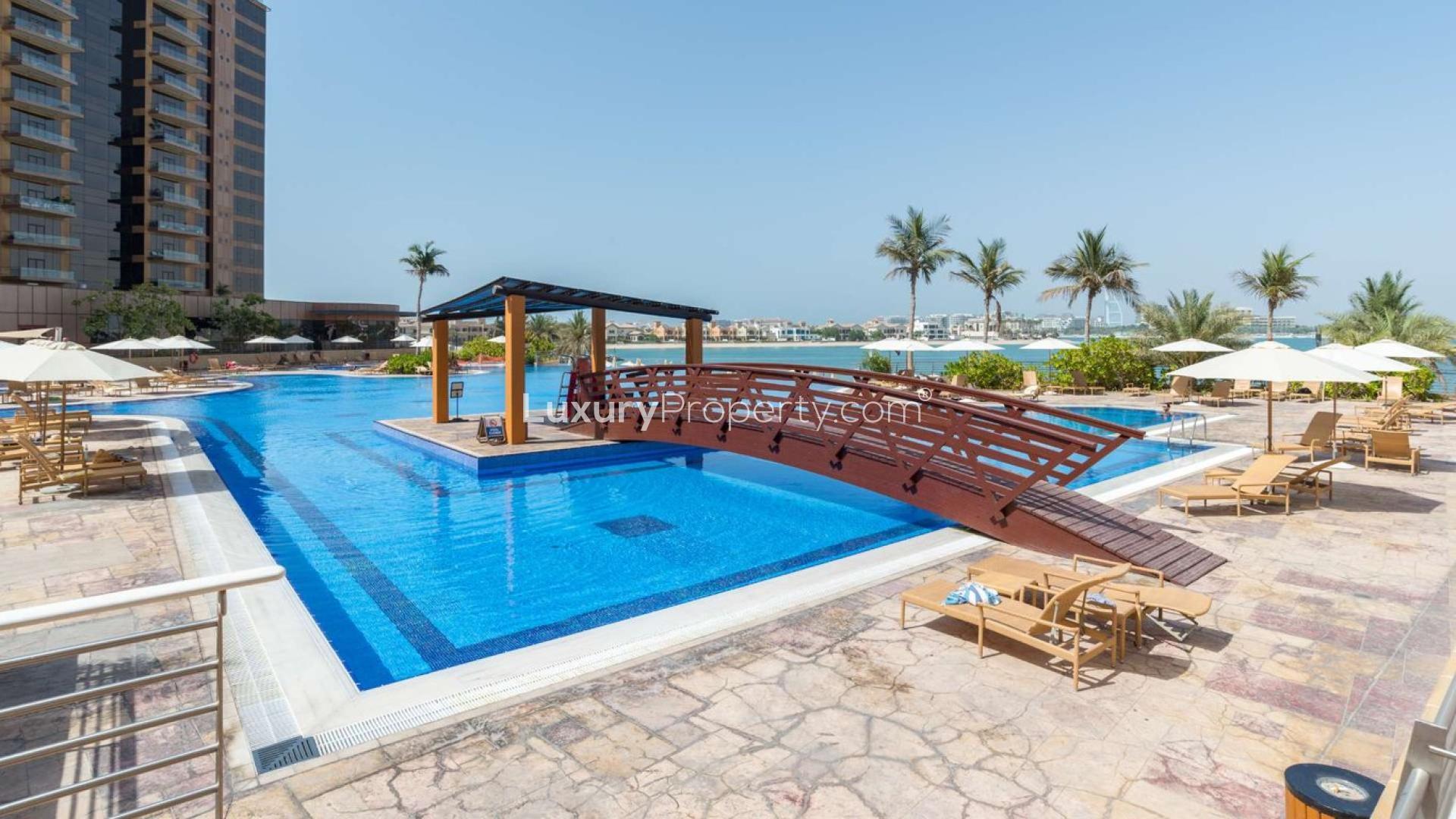 Boats docked at marina near Tiara Residences, Palm Jumeirah, luxury apartment view