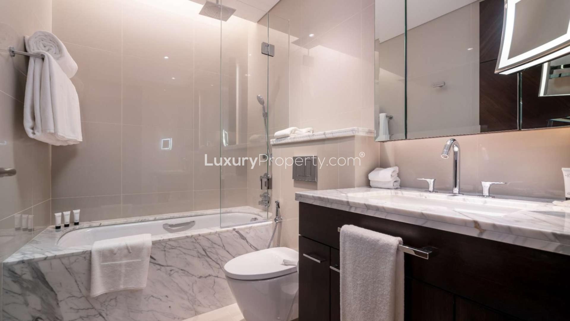 Fully furnished living room in serviced apartment, The Address Sky View Towers, Downtown Dubai