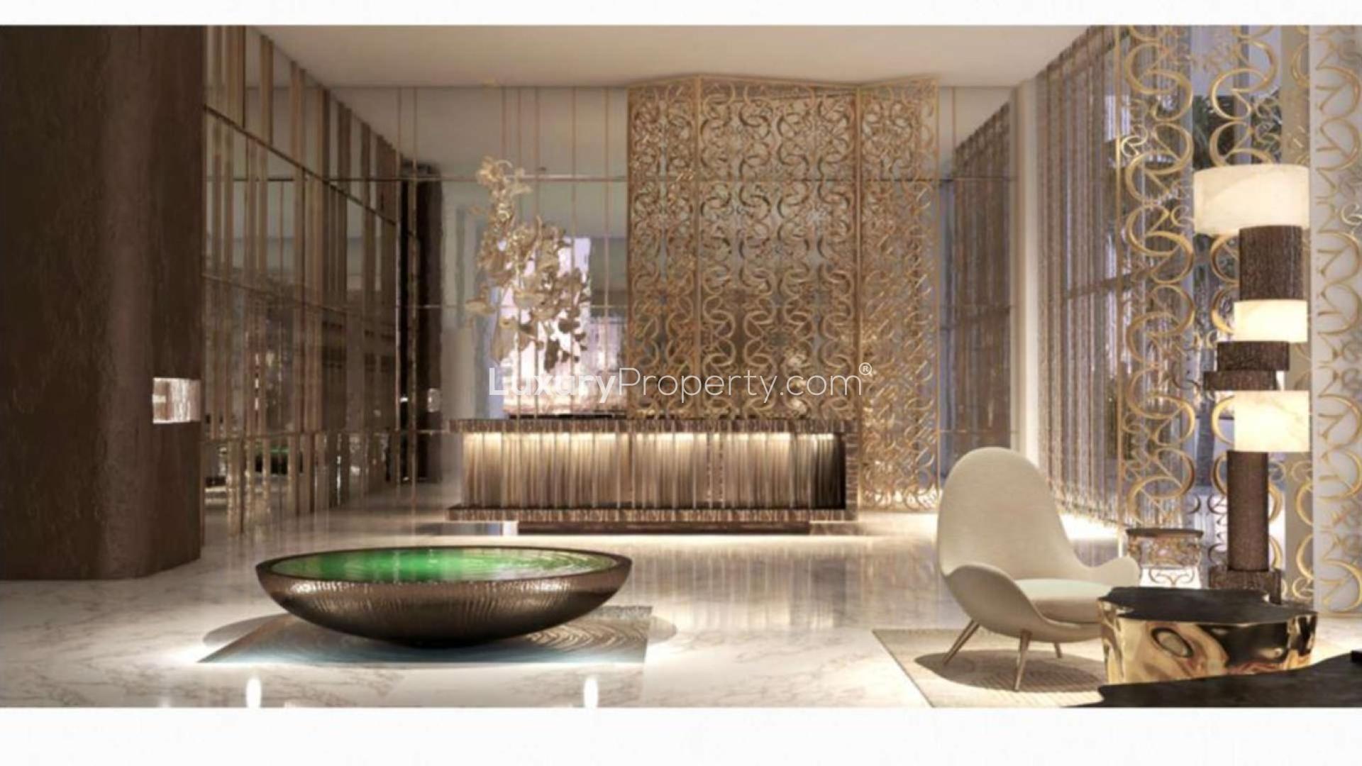 Luxurious lobby at Elie Saab Residences, Emaar Beachfront, Dubai Harbour apartment for sale