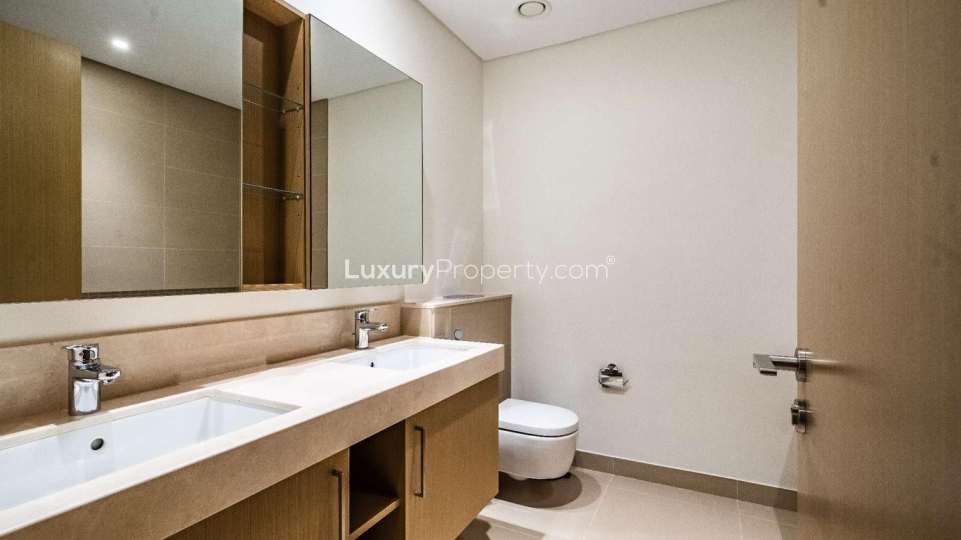 Modern living and dining area in Dubai Marina apartment, 5242 waterfront tower