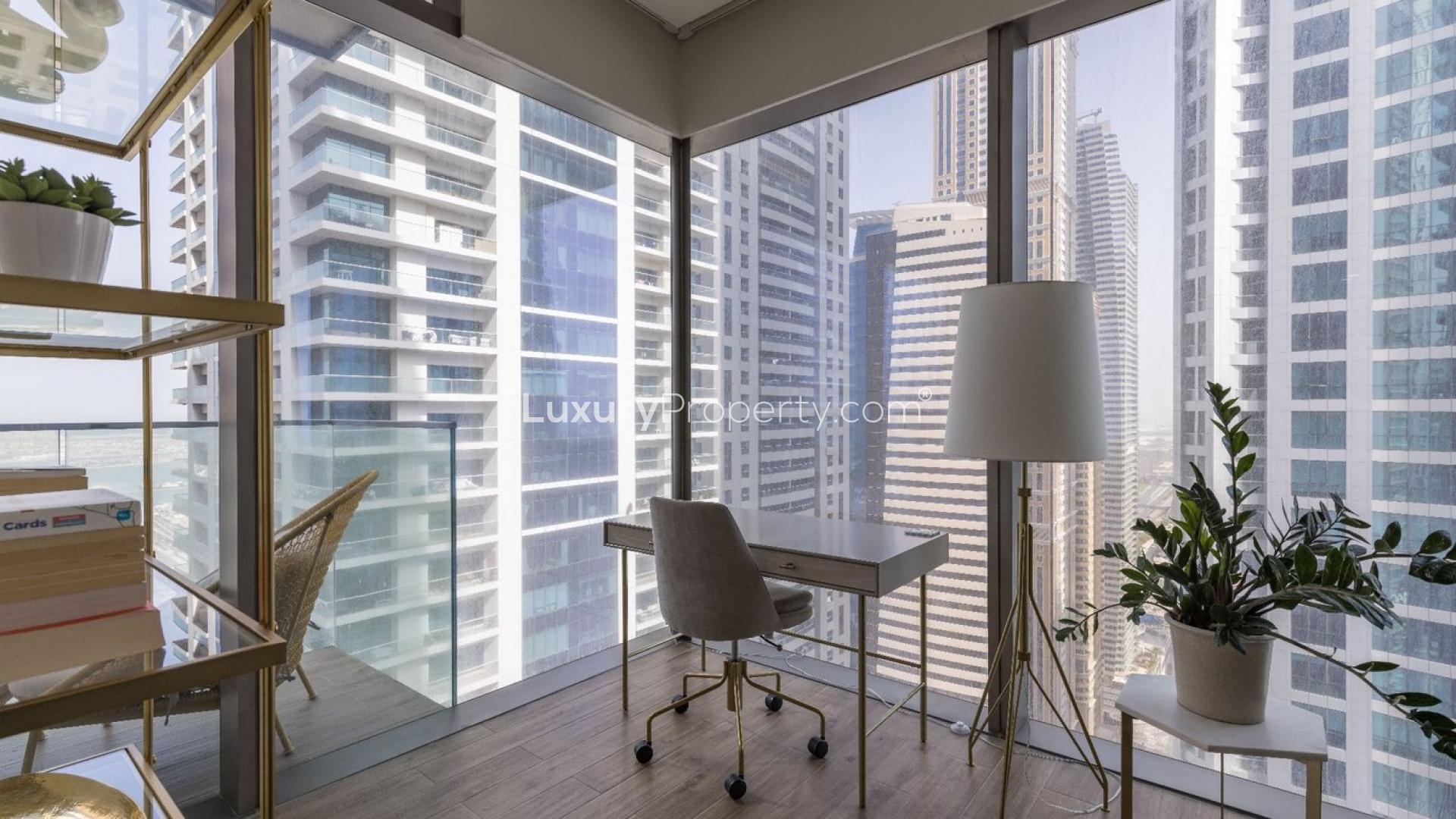 Upgraded apartment office view at Jumeirah Living Marina Gate, Dubai Marina, for sale
