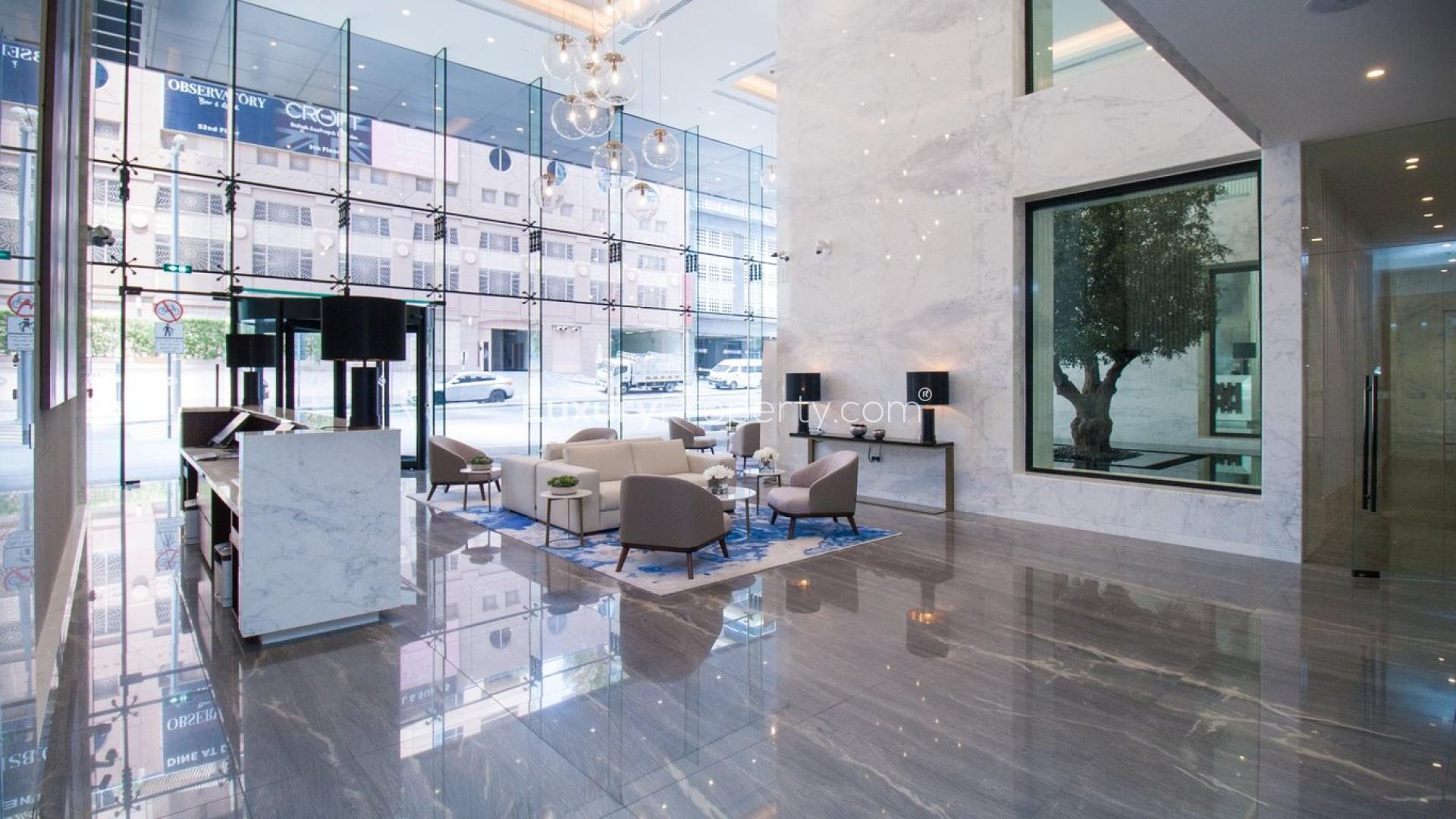 Upgraded kitchen and dining area in Jumeirah Living Marina Gate apartment, Dubai Marina