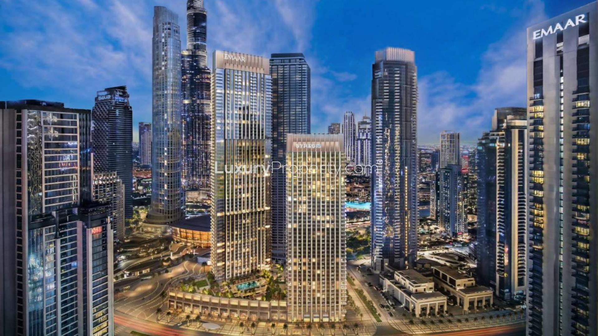 Studio apartment in St. Regis Residences, Downtown Dubai, Burj Khalifa Area skyline view