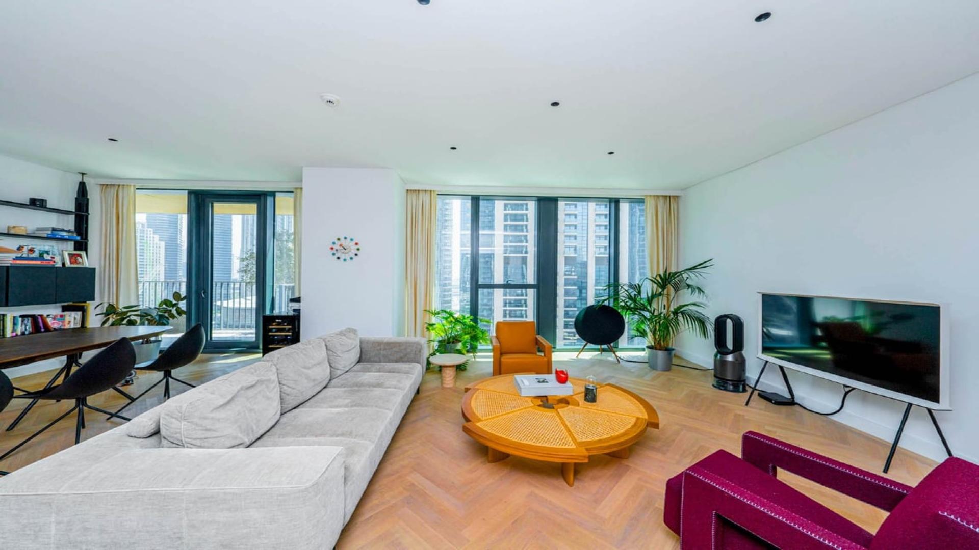 High-floor corner apartment balcony with boulevard view in Downtown Dubai, BLVD Heights