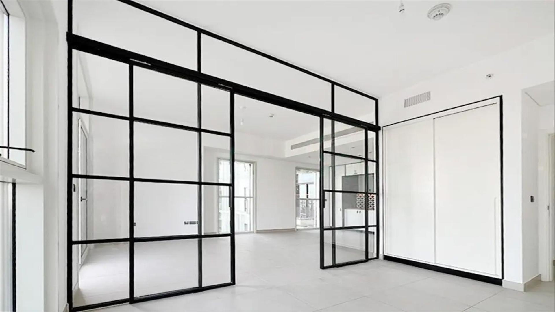 N/A,Modern apartment interior with glass partitions in Dubai Hills Estate, Collective community