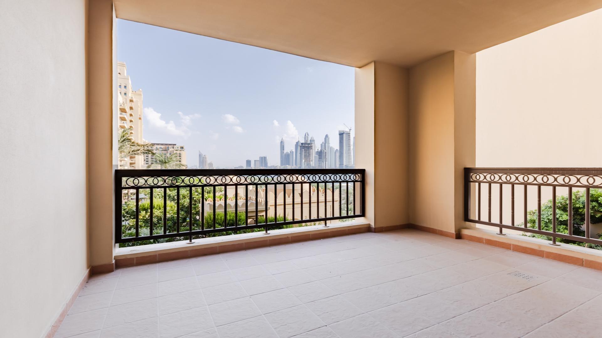Terrace with stunning skyline views at The Fairmont Palm Residences, Palm Jumeirah apartment