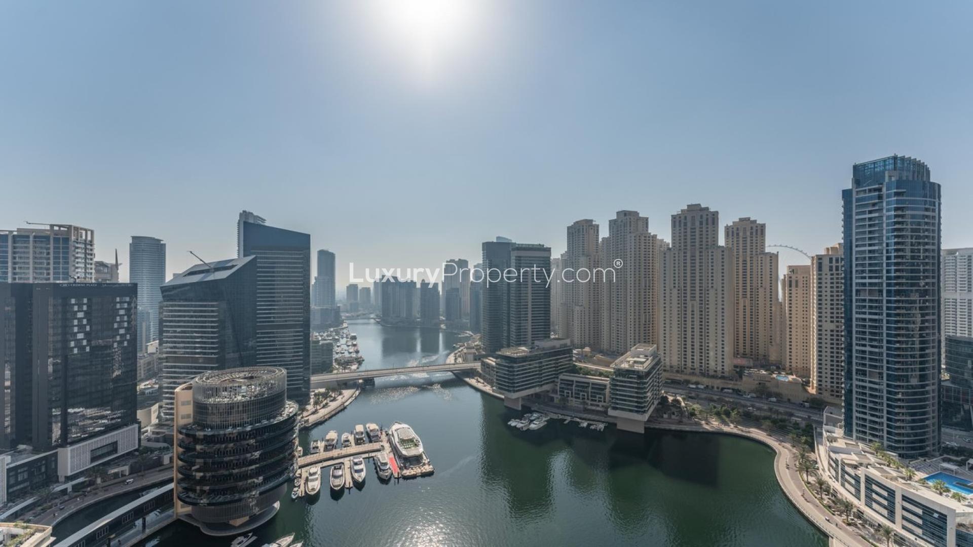 Luxury 2-bedroom apartment interior with marina view at The Address Dubai Marina