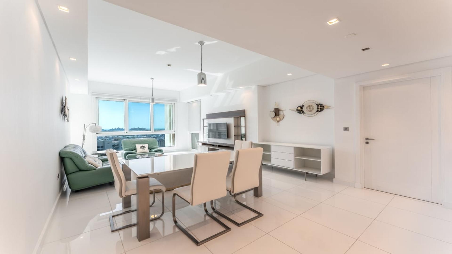 Modern living room in 2-bedroom apartment, Marina Residences, Palm Jumeirah, bright and spacious