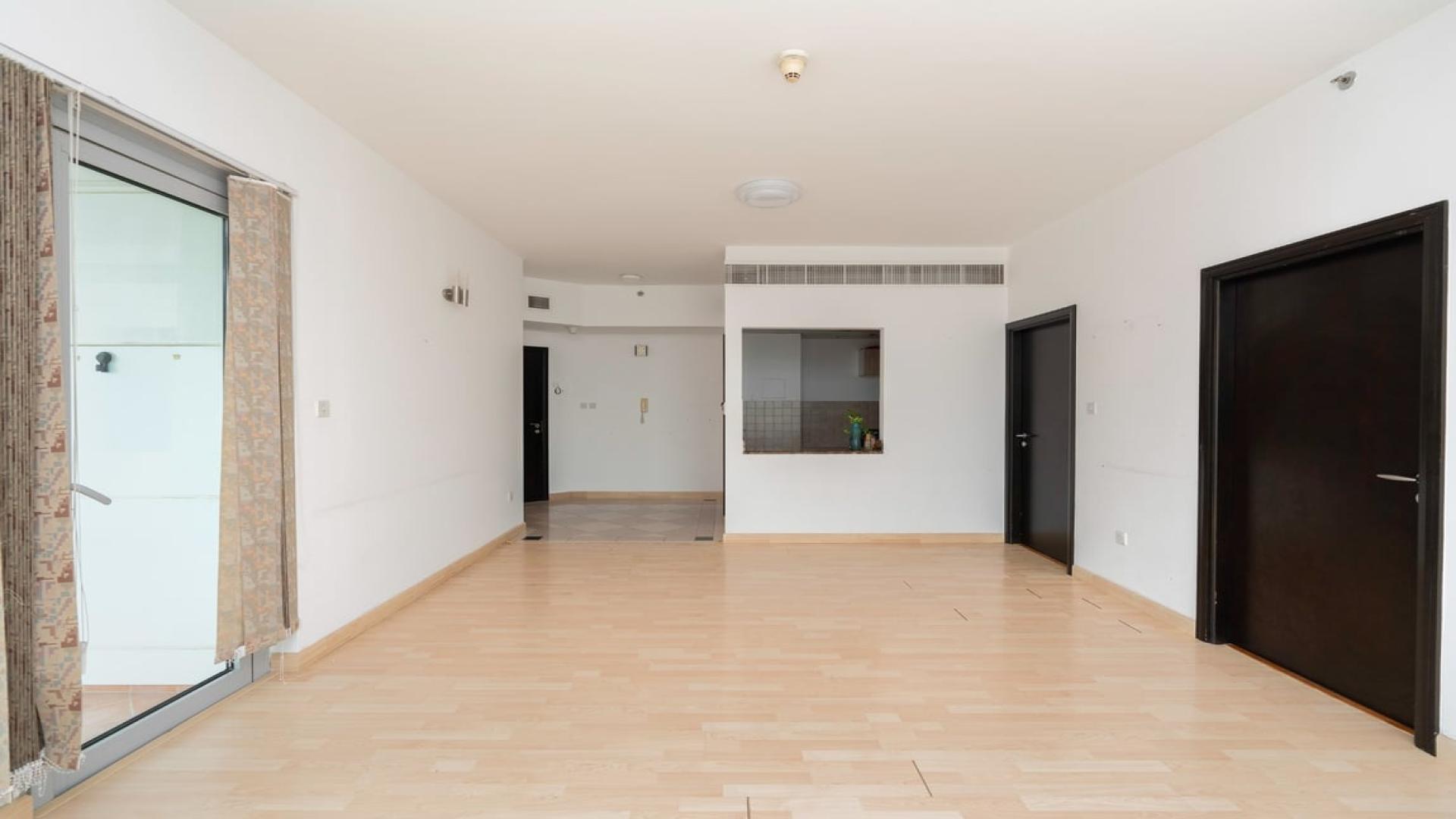 Balcony view of Dubai Marina skyline from La Riviera apartment, listing LP42112 for rent