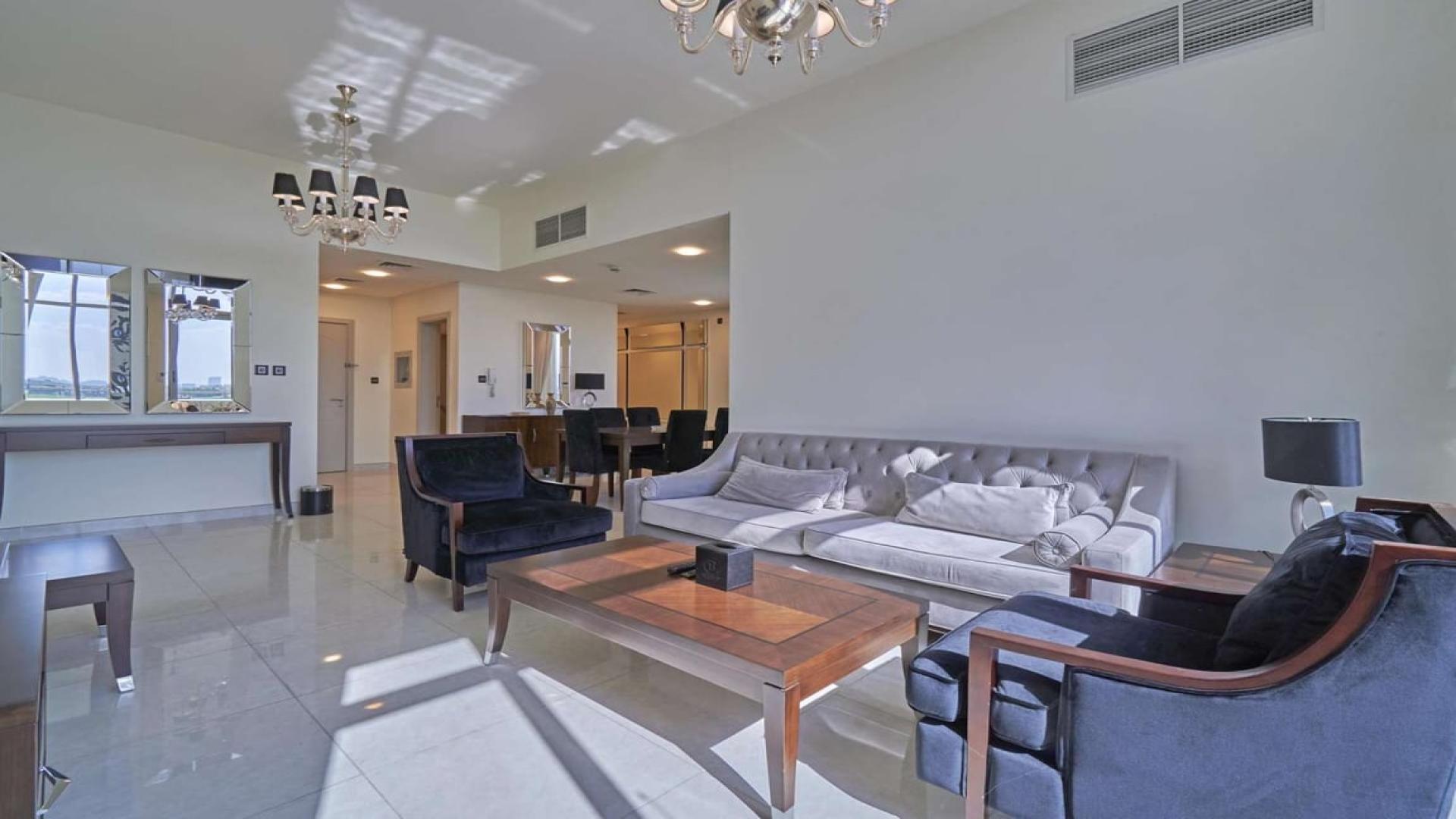 Fully furnished living room in spacious Meydan Avenue penthouse for rent, LP05454