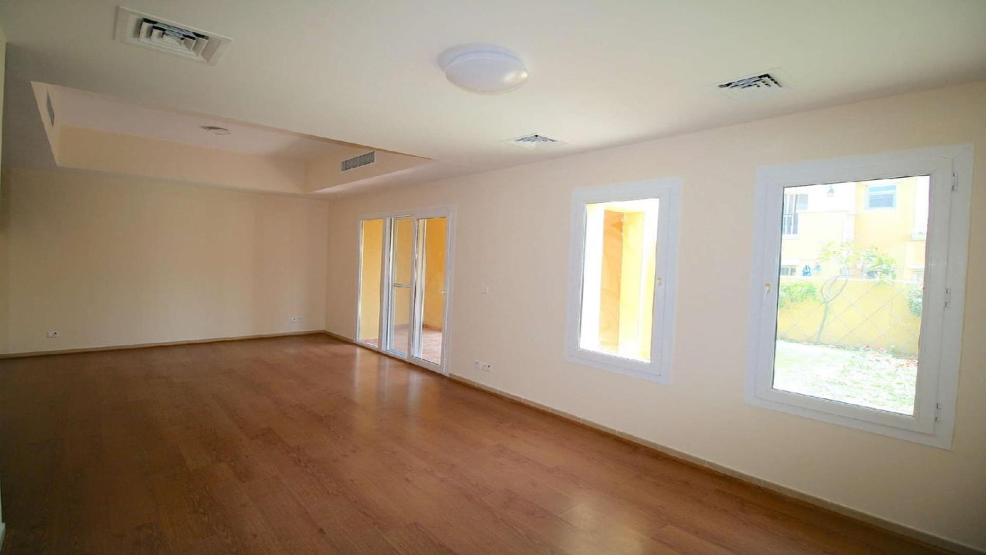 Beautifully upgraded 2-bedroom townhouse exterior with garden in Palmera, Arabian Ranches