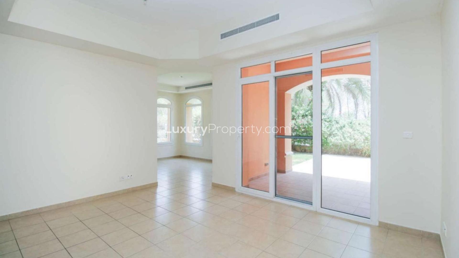 "Charming garden patio of Type C Townhouse in Palmera, Arabian Ranches for sale.",Bright living area in Type C townhouse, Palmera, Arabian Ranches for sale