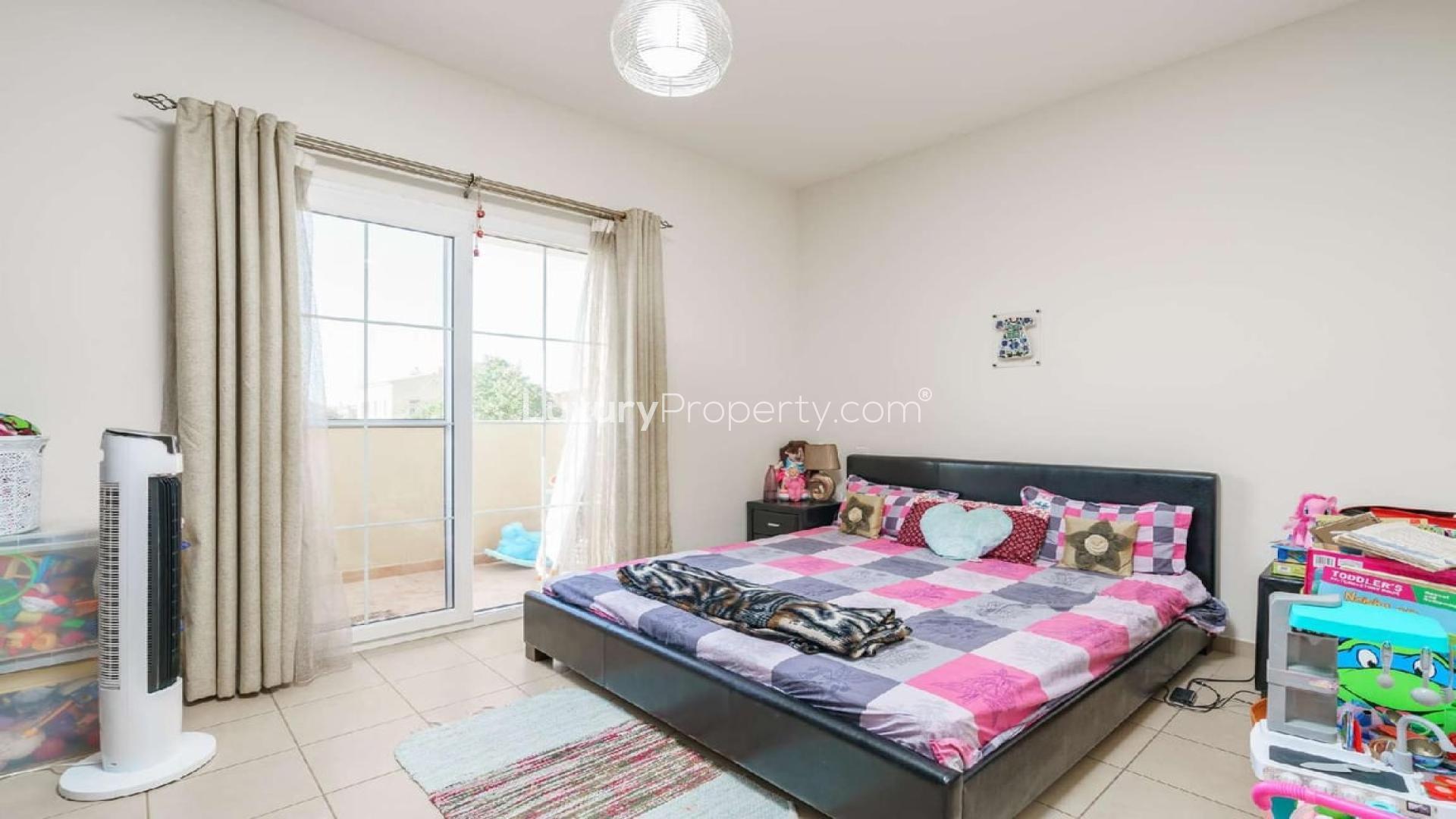 Modern interior of renovated Palmera Villa in Arabian Ranches with stylish staircase and decor