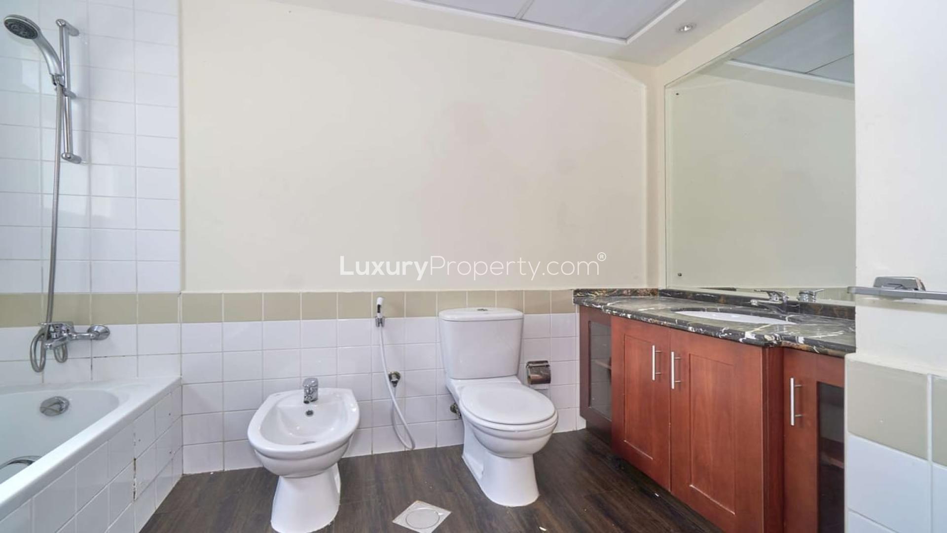 Bathroom in upgraded Type C villa, Palmera 4, Arabian Ranches, featuring modern fixtures