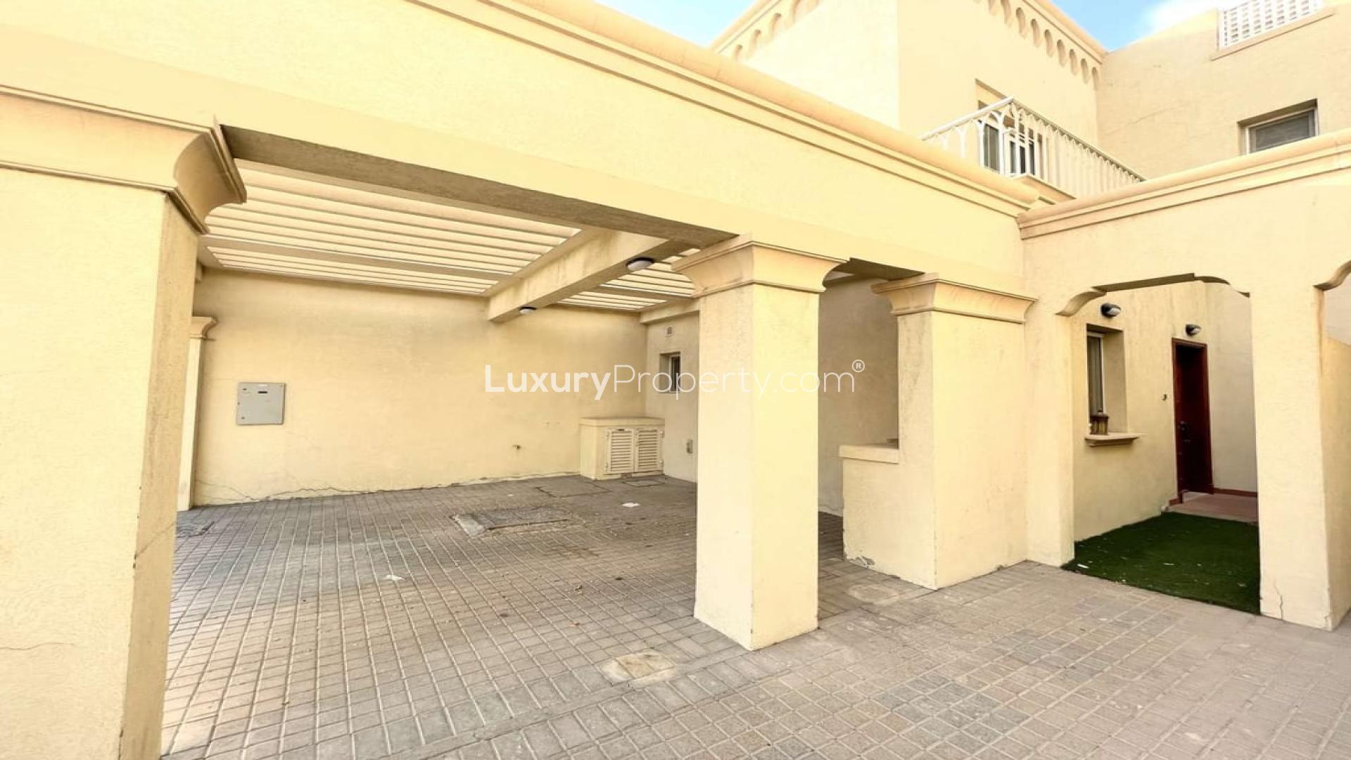 Balcony view from vacant villa in Springs 11, showcasing lush greenery and serene surroundings