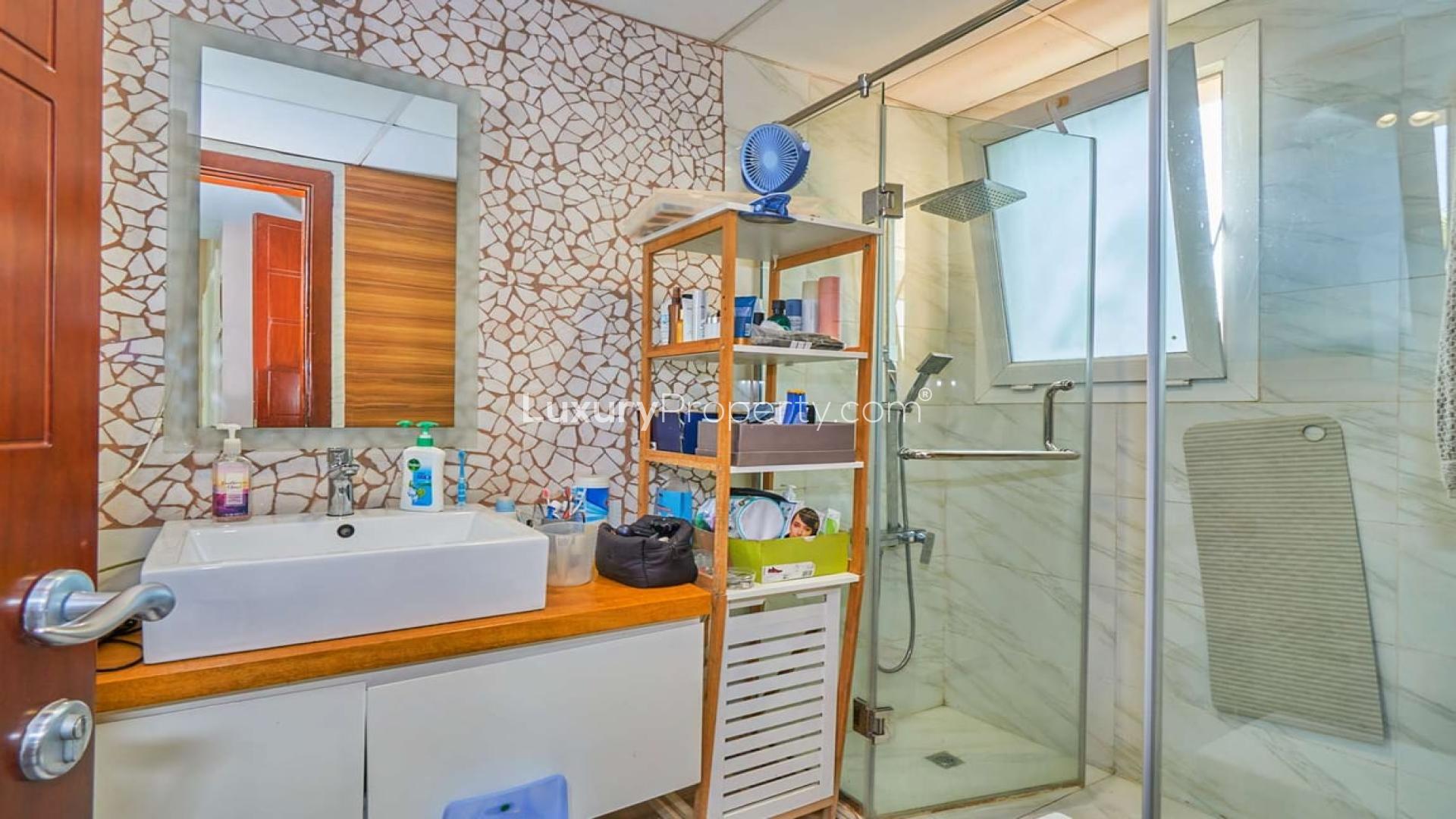 Living room of fully upgraded 2-bedroom villa in The Springs, Emirates Living