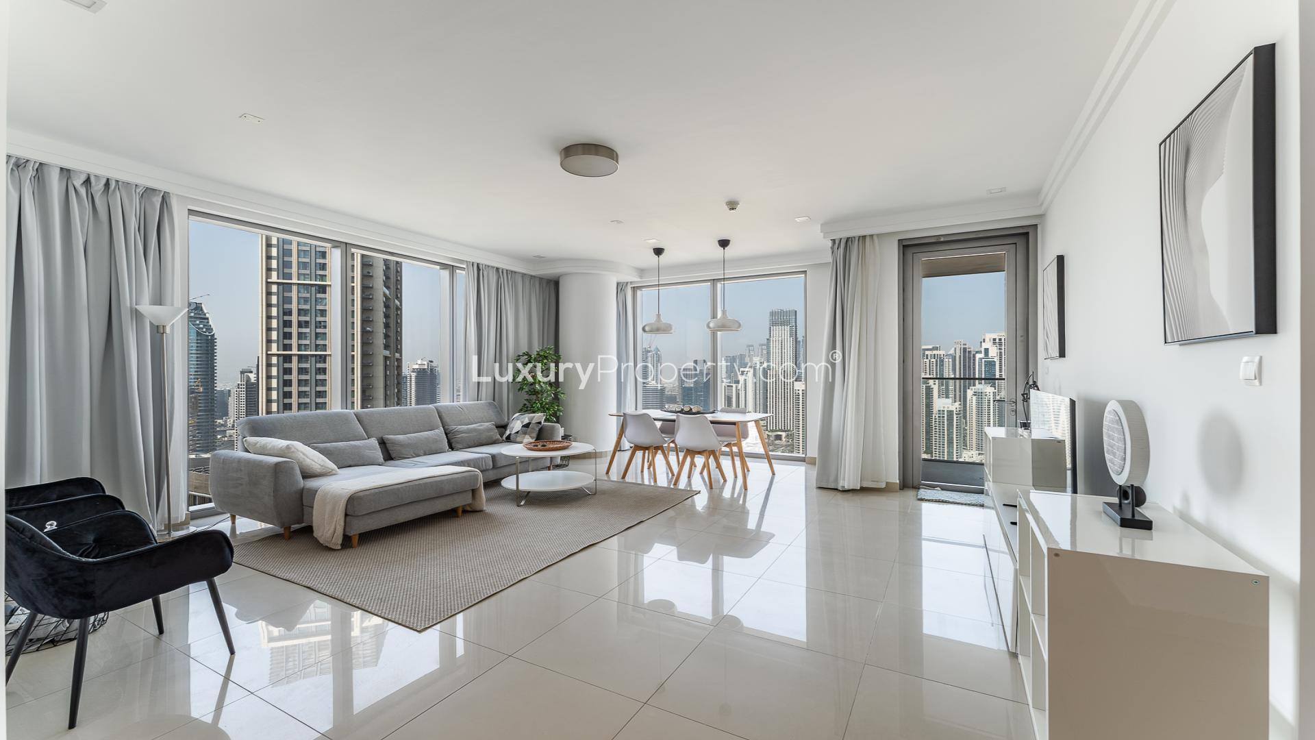 Skyline view from Boulevard Point apartment, Downtown Dubai, featuring iconic skyscrapers