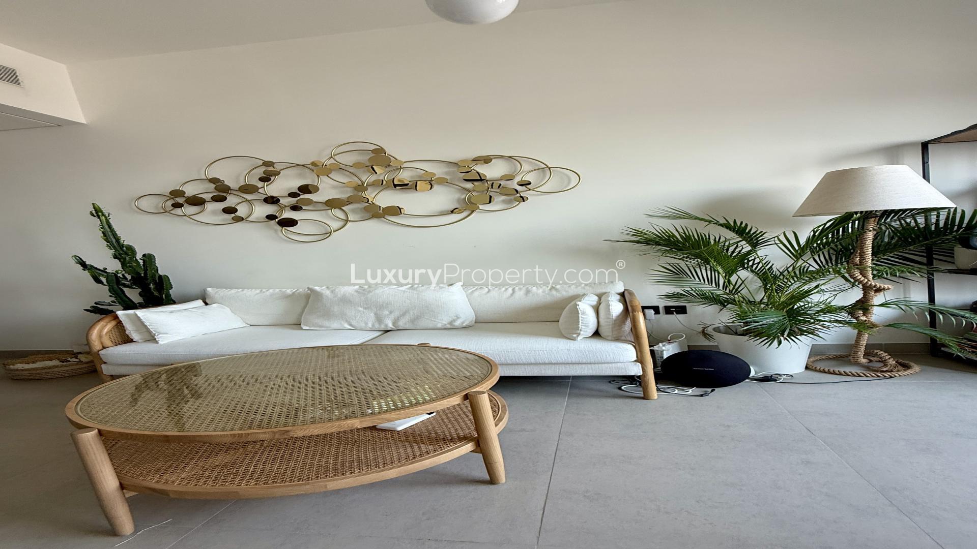 Modern home office with balcony view in Dubai Hills Estate's Collective 2.0 Tower A apartment