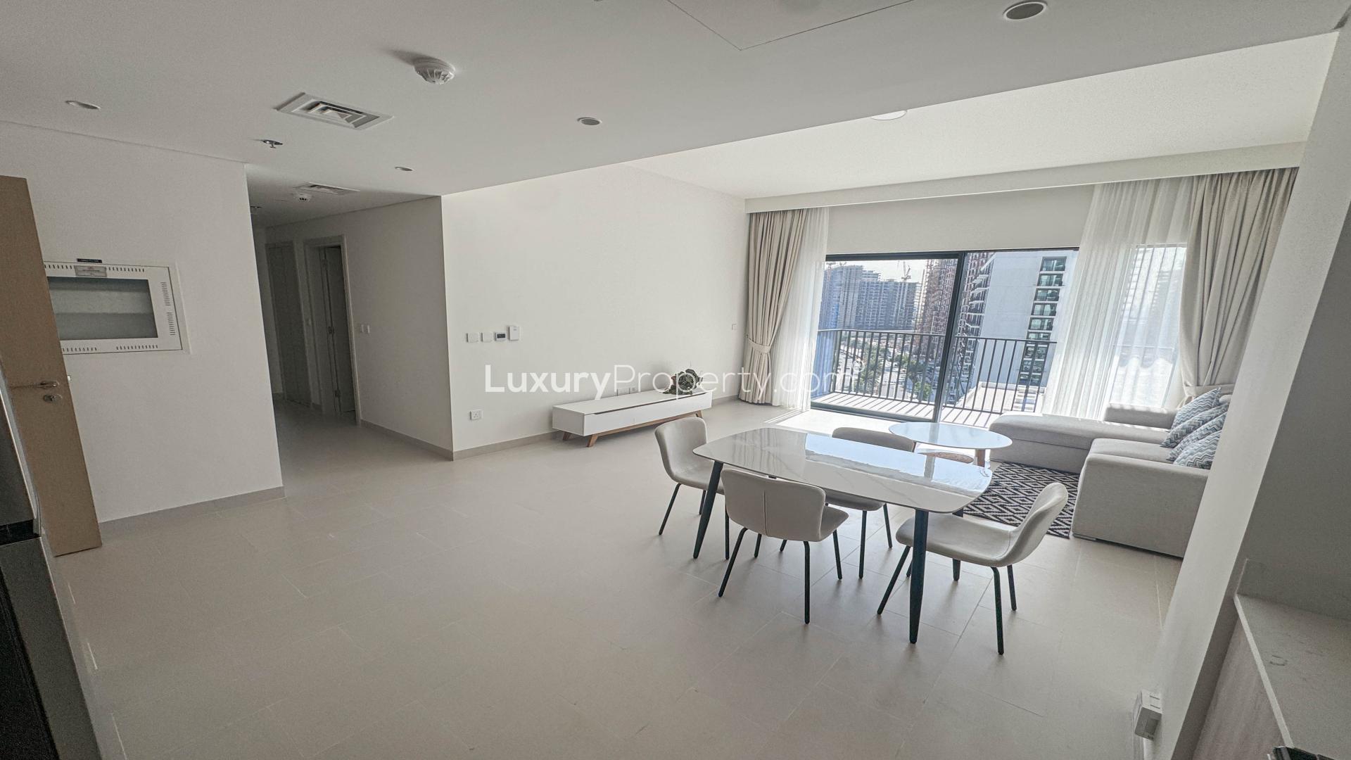 Spacious living area in 2-bedroom apartment, Park Field Tower 1, Dubai Hills Estate