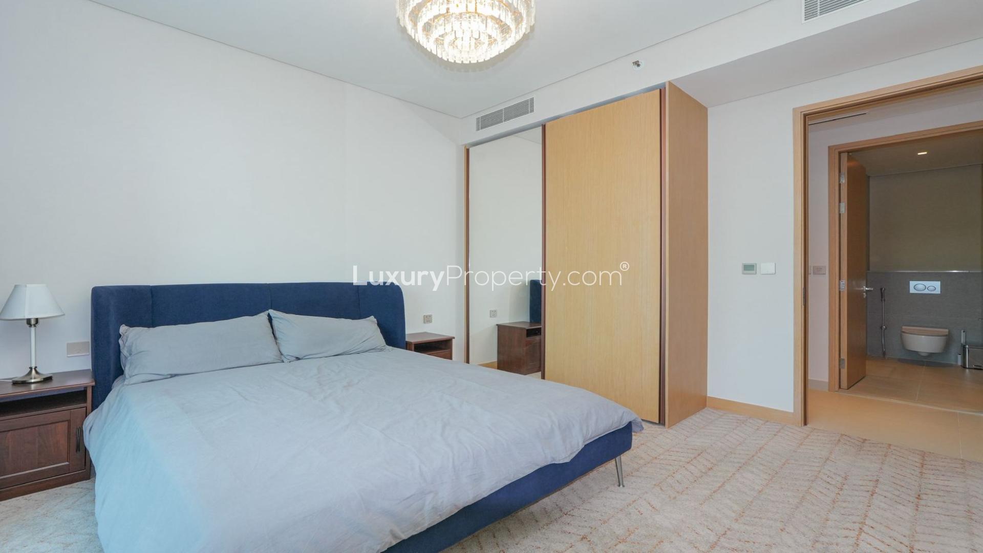 Balcony view from The Opus apartment overlooking Burj Khalifa and city skyline, Burj Khalifa community