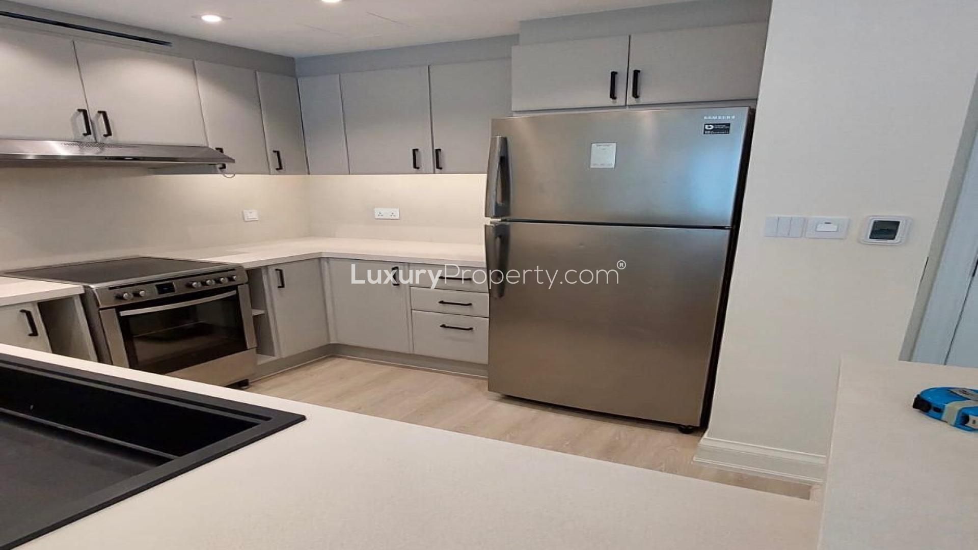 Empty bedroom with marina view in Al Yass Tower, Dubai Marina apartment for rent