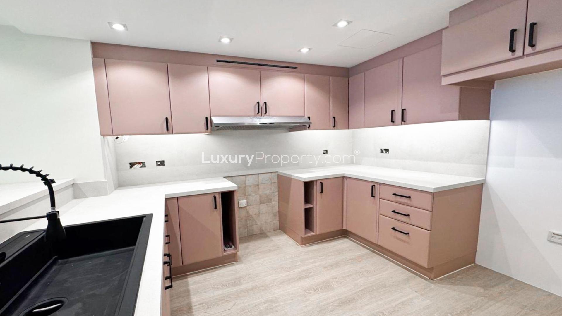 Balcony view from two-bedroom apartment in Al Yass Tower, Dubai Marina, overlooking waterfront skyline