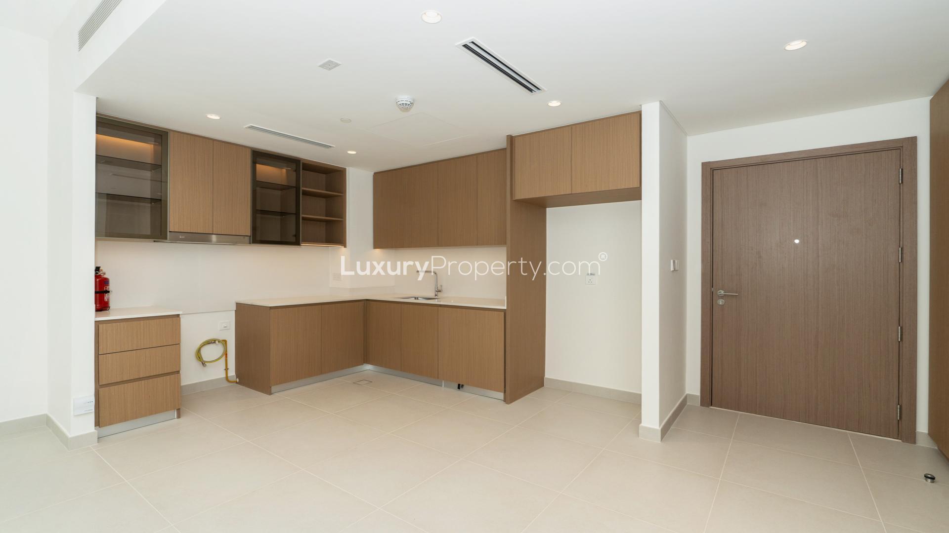 Balcony view from two-bedroom apartment in Cedar, Creek Beach, Dubai