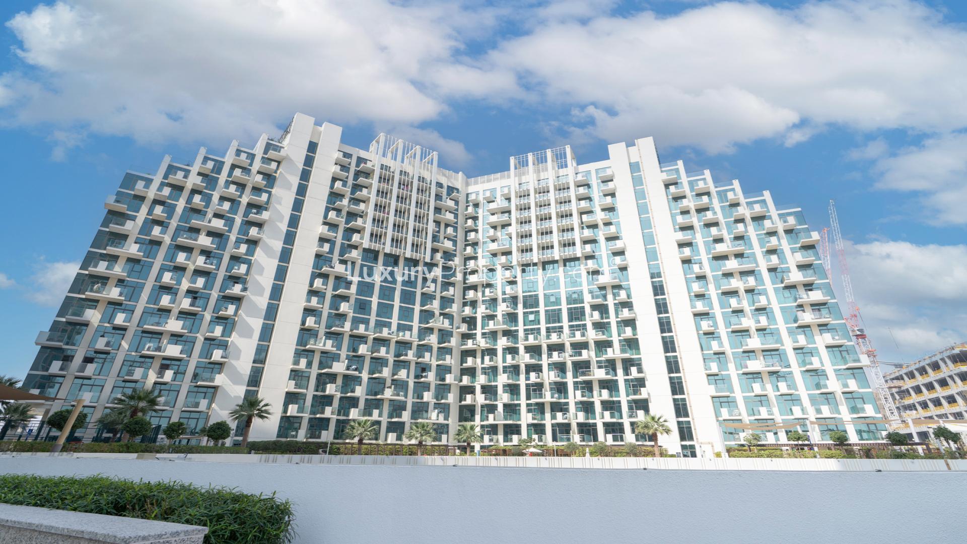 Furnished living room in 2BR apartment, Fawad Azizi Residences, Al Jaddaf for rent