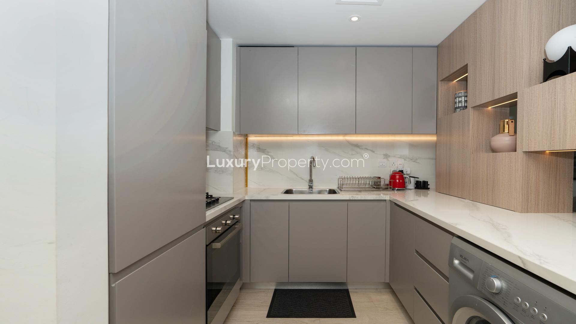 Fawad Azizi Residences exterior, modern architecture in Al Jaddaf, Dubai apartment building