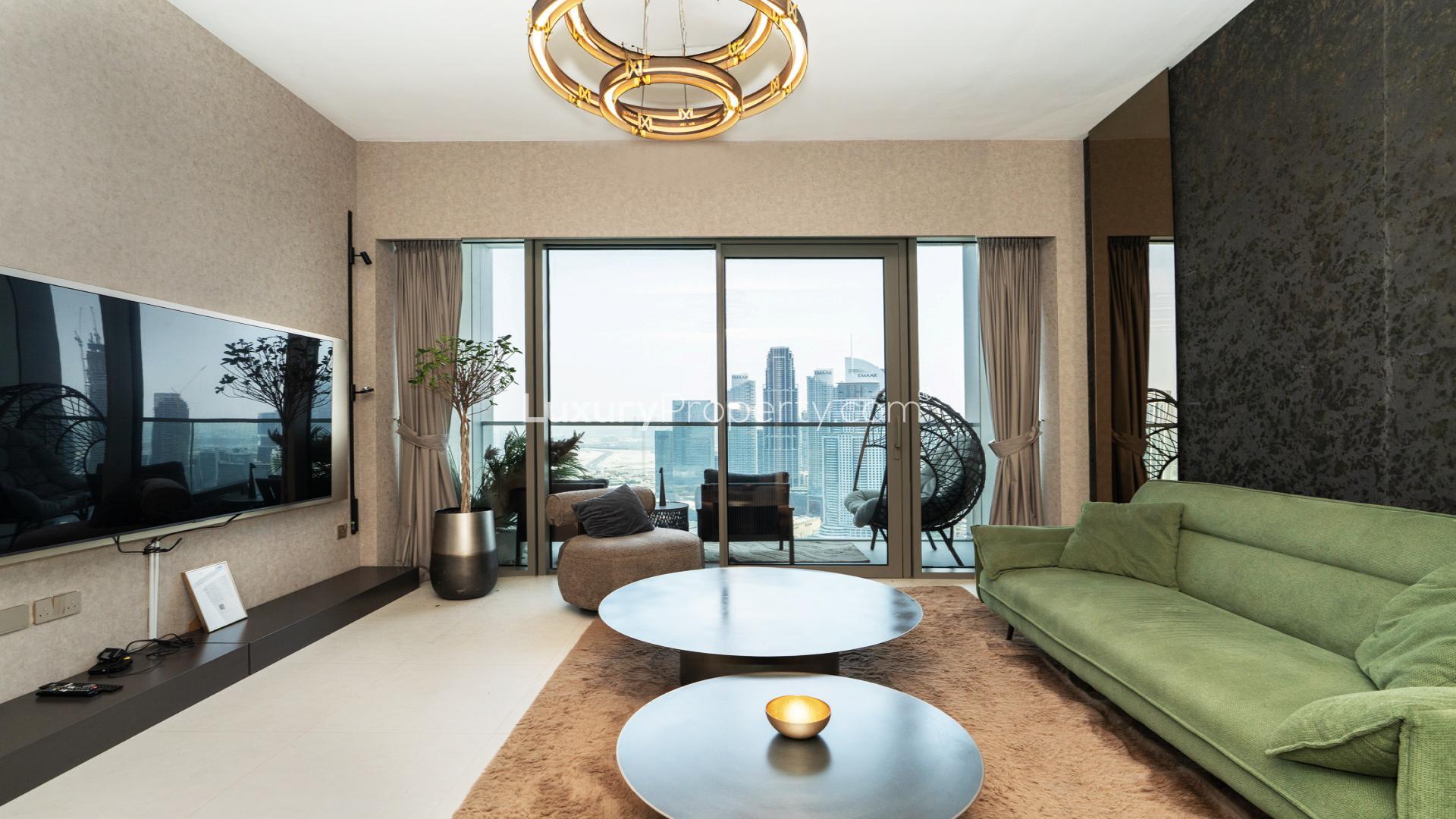 Aerial view of Downtown Dubai skyline near Grande Signature Residences by Emaar