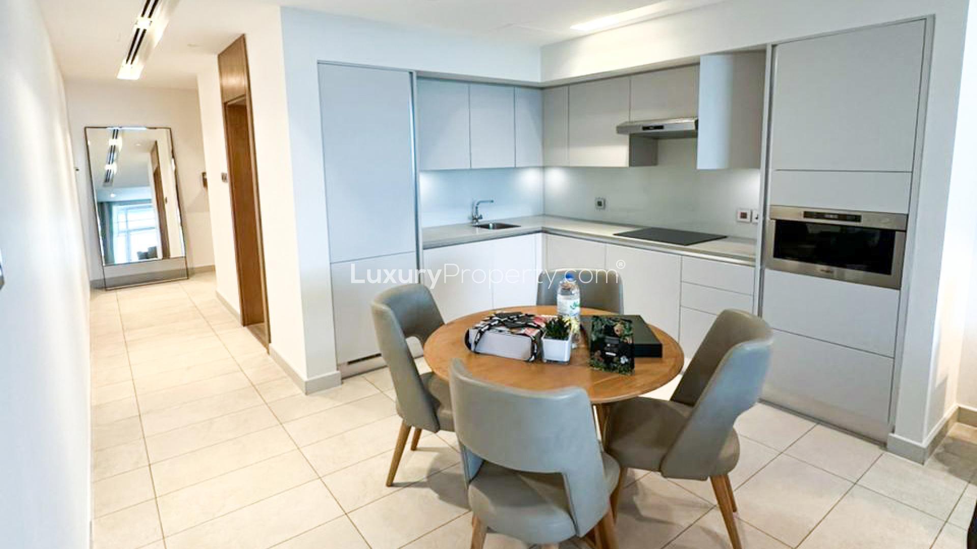 Modern lounge area in Affini Tribute Portfolio Residences, Al Jaddaf apartment for rent