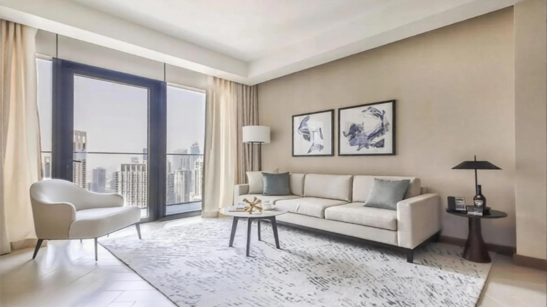 Modern living and dining area in Downtown Dubai apartment, Address Residences Dubai Opera Tower 1