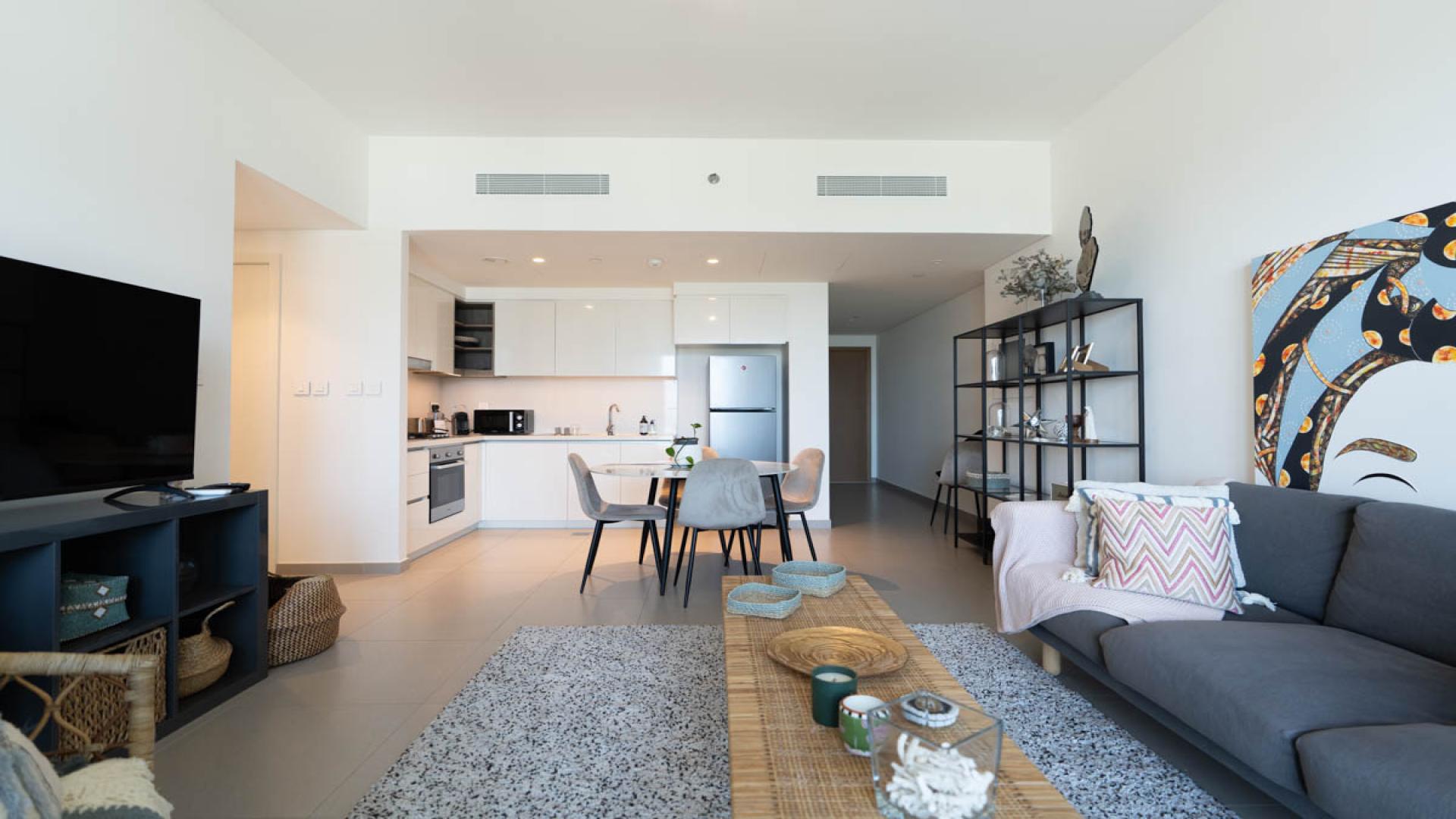 Furnished living room in 2-bedroom apartment, Downtown Views II, Downtown Dubai, modern decor