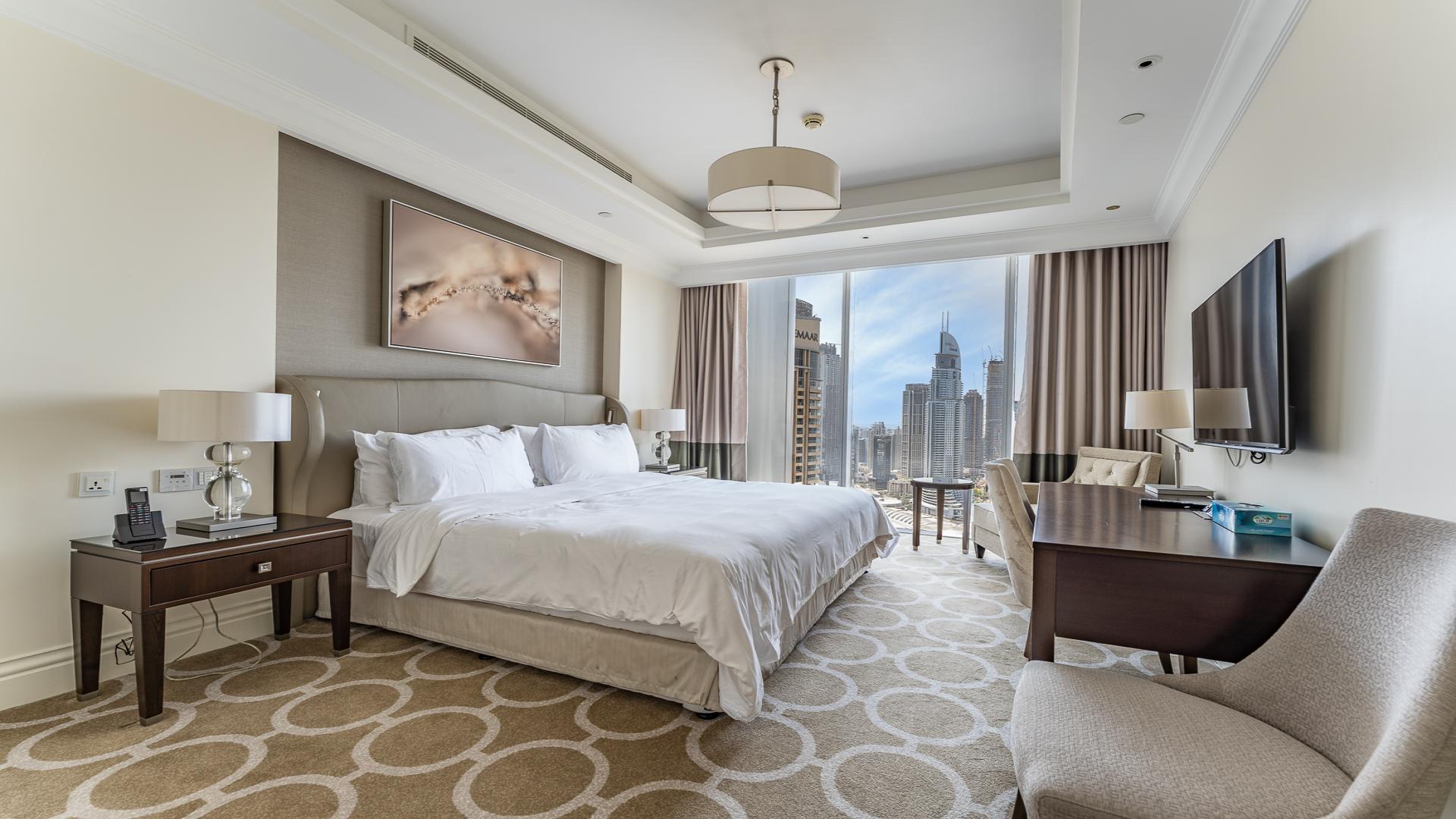 Fully furnished living area in high-floor apartment, The Address Boulevard, Downtown Dubai