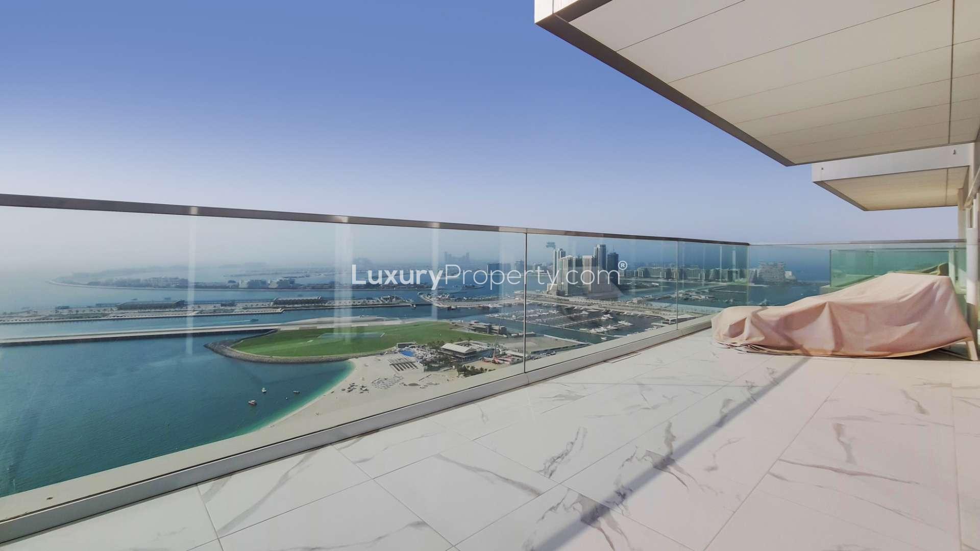 Modern living room in luxury 2-bed waterfront apartment, Jumeirah Beach Residence, 1 JBR