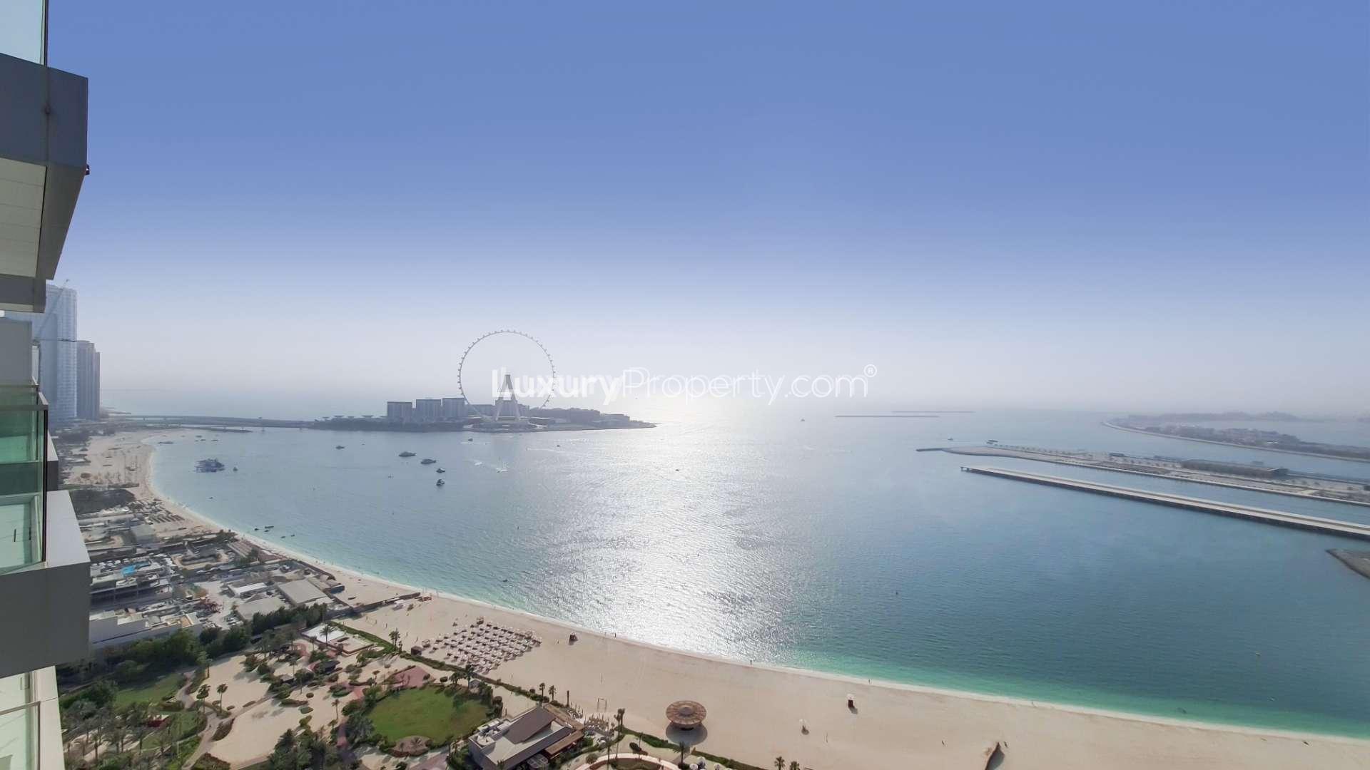 Contemporary Jumeirah Beach Residence apartment with stunning sea views and private beach access