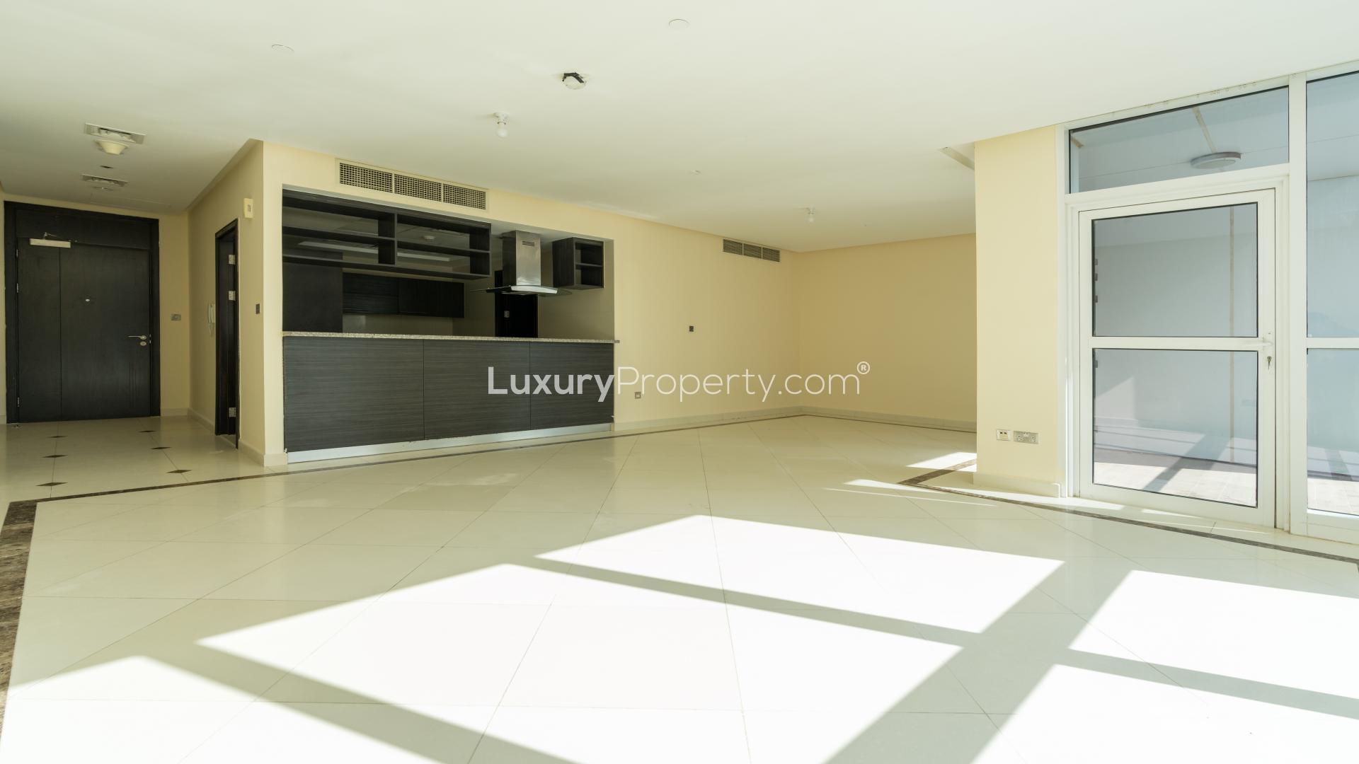 Dubai Marina skyline view from 23 Marina apartment, showcasing prime residential area