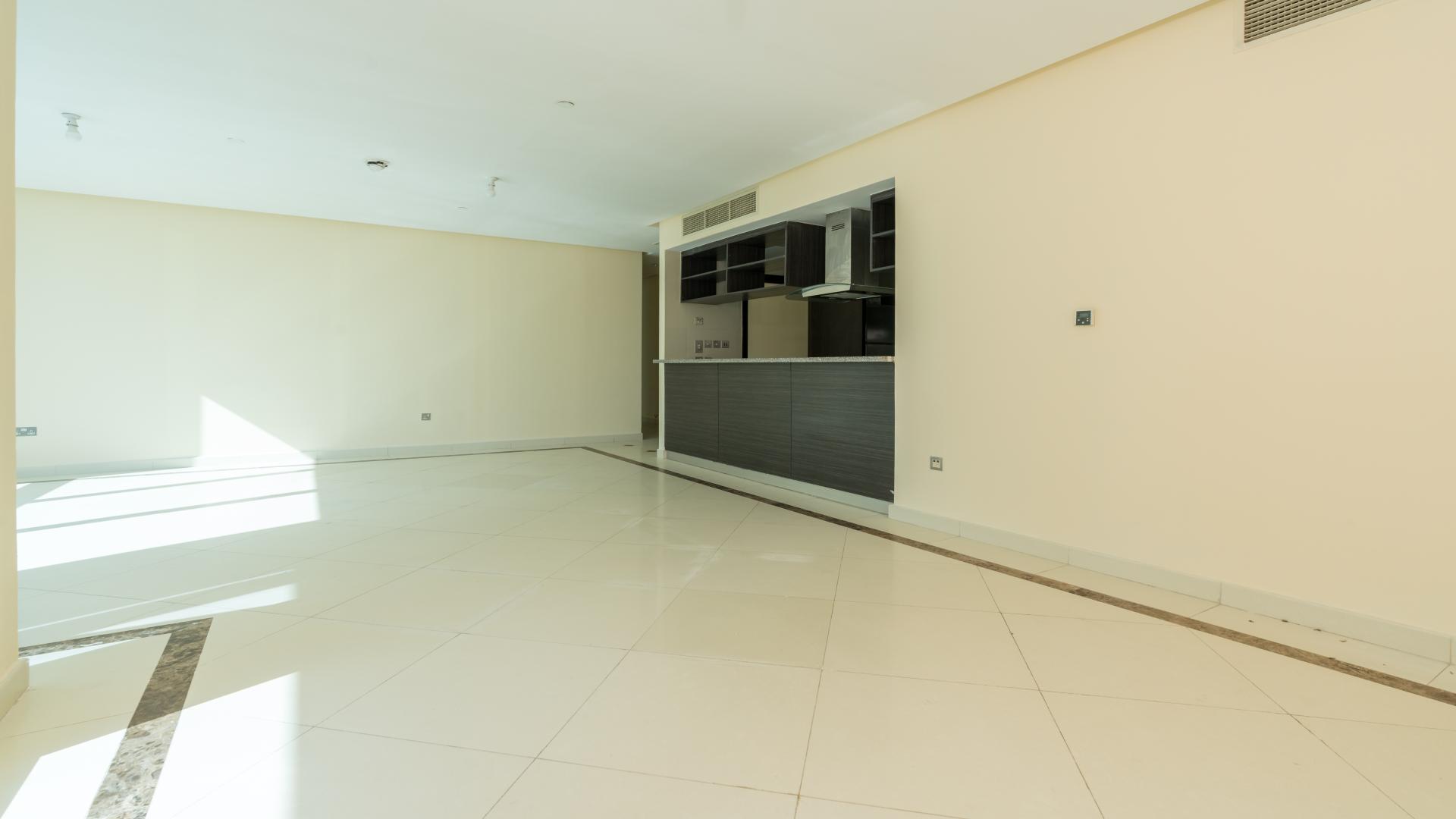 Open-plan living area in 2-bedroom apartment, 23 Marina, Dubai Marina, available for rent