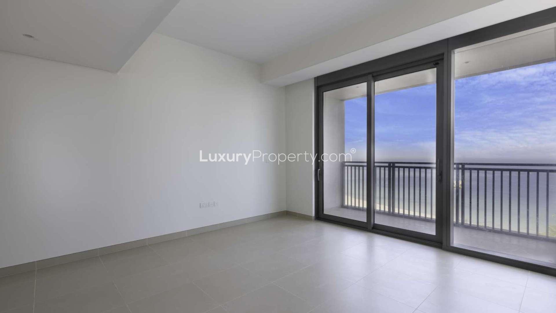 Infinity pool view at luxury apartment in Dubai Marina, 5242 community