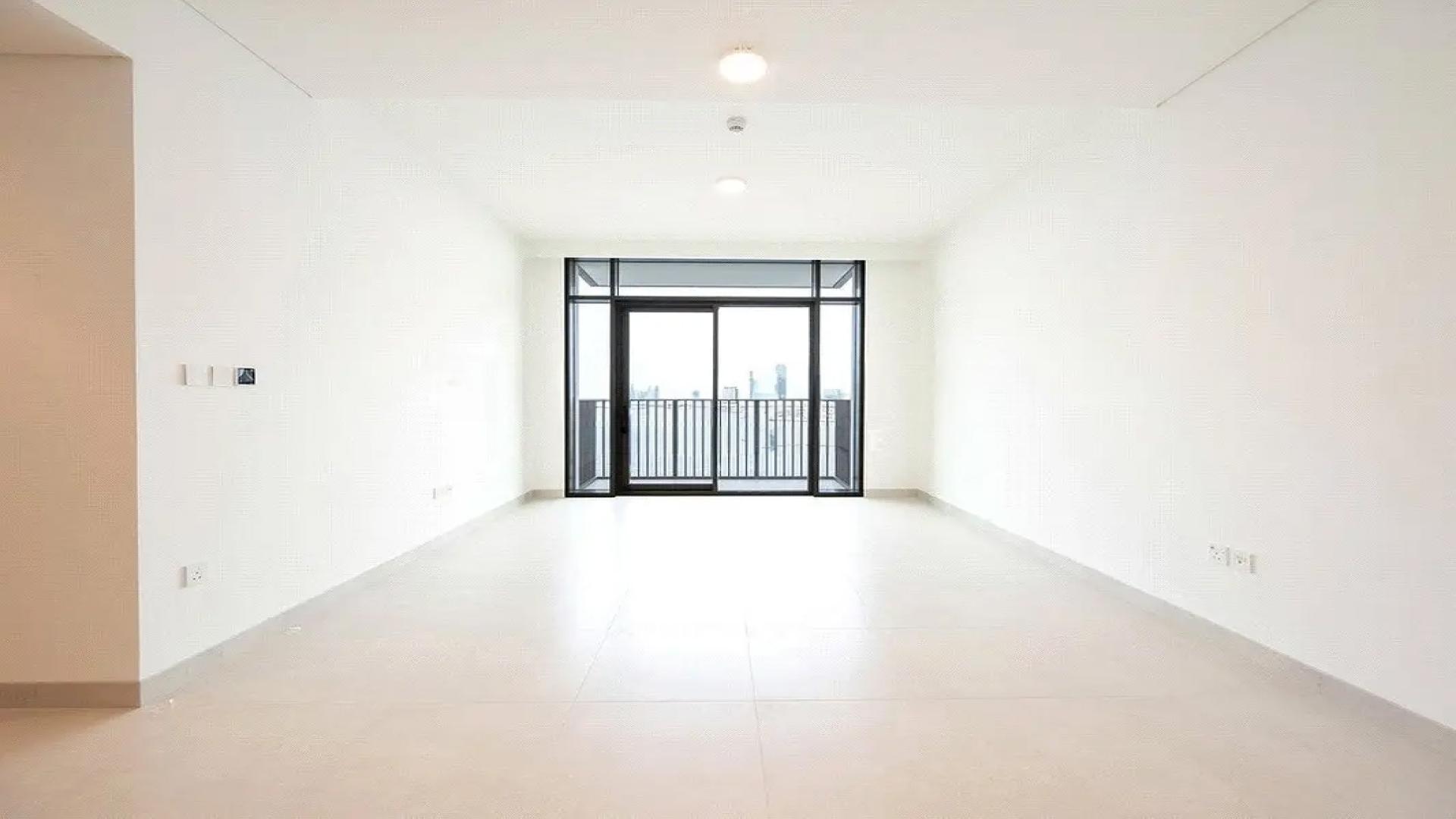 Bright living room with large windows in 2-bedroom apartment, Creek Crescent, Dubai Creek Harbour