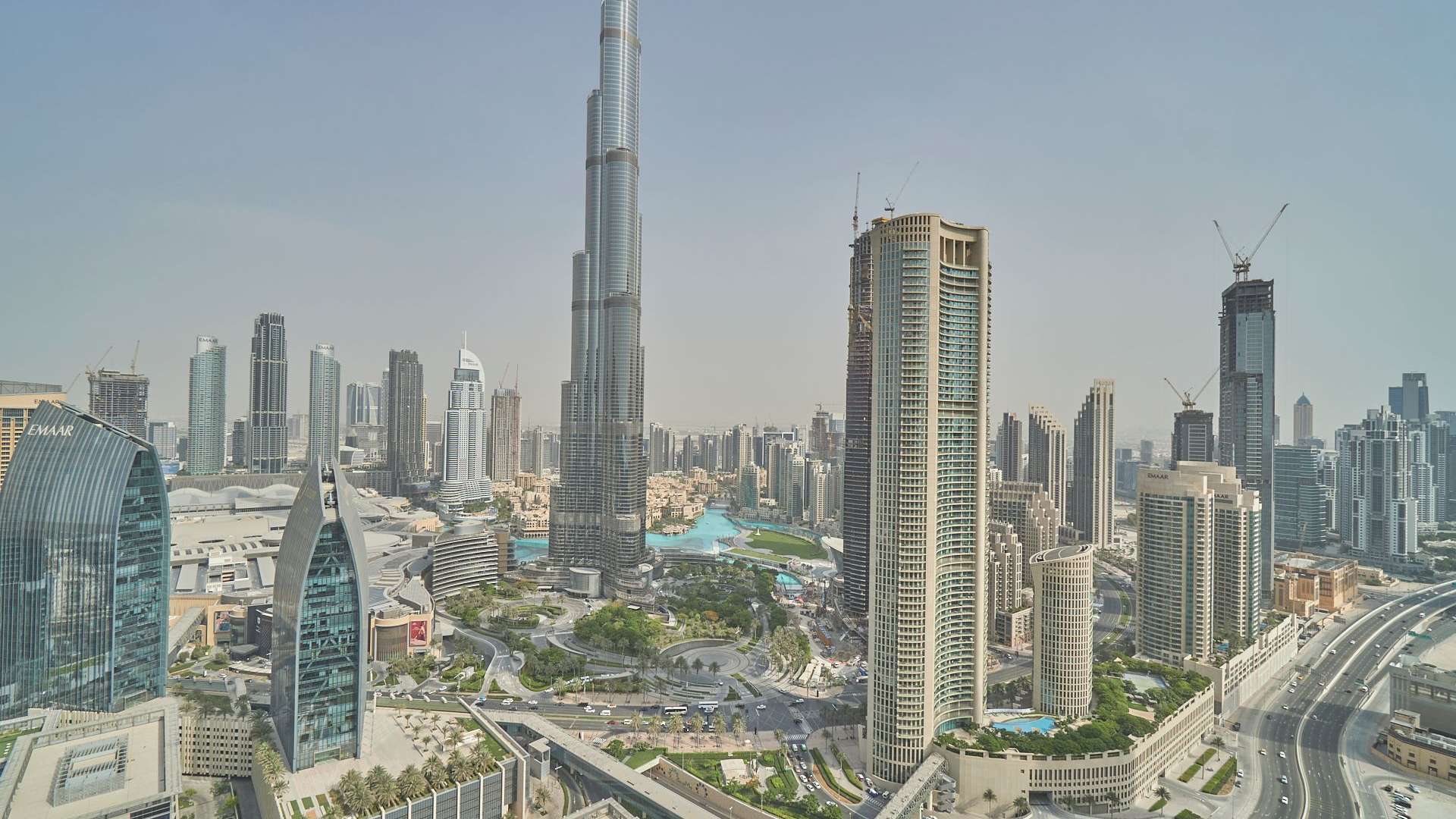 Luxurious living room in two-bedroom apartment, The Address Sky View, Downtown Dubai