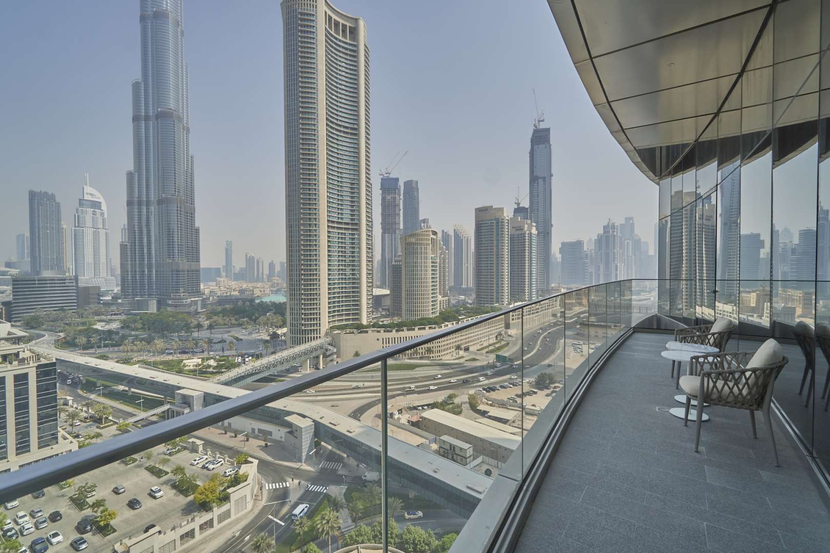 Luxurious two-bedroom apartment living room at Address Sky View, Downtown Dubai