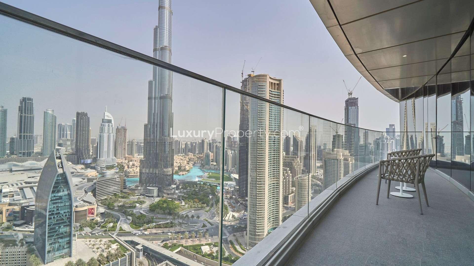 Fully furnished living room in 2-bedroom apartment, The Address Sky View, Downtown Dubai