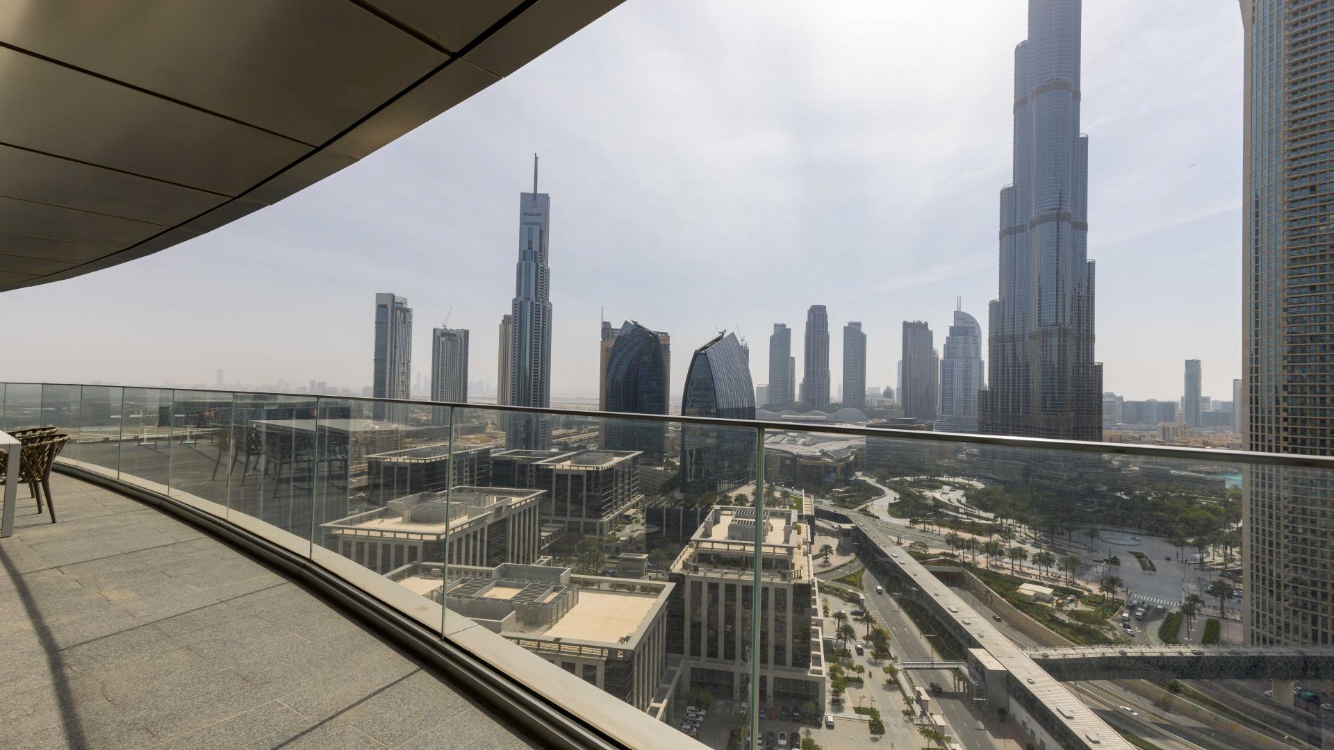 Furnished apartment interior with Burj Khalifa view, Downtown Dubai, The Address Sky View Towers