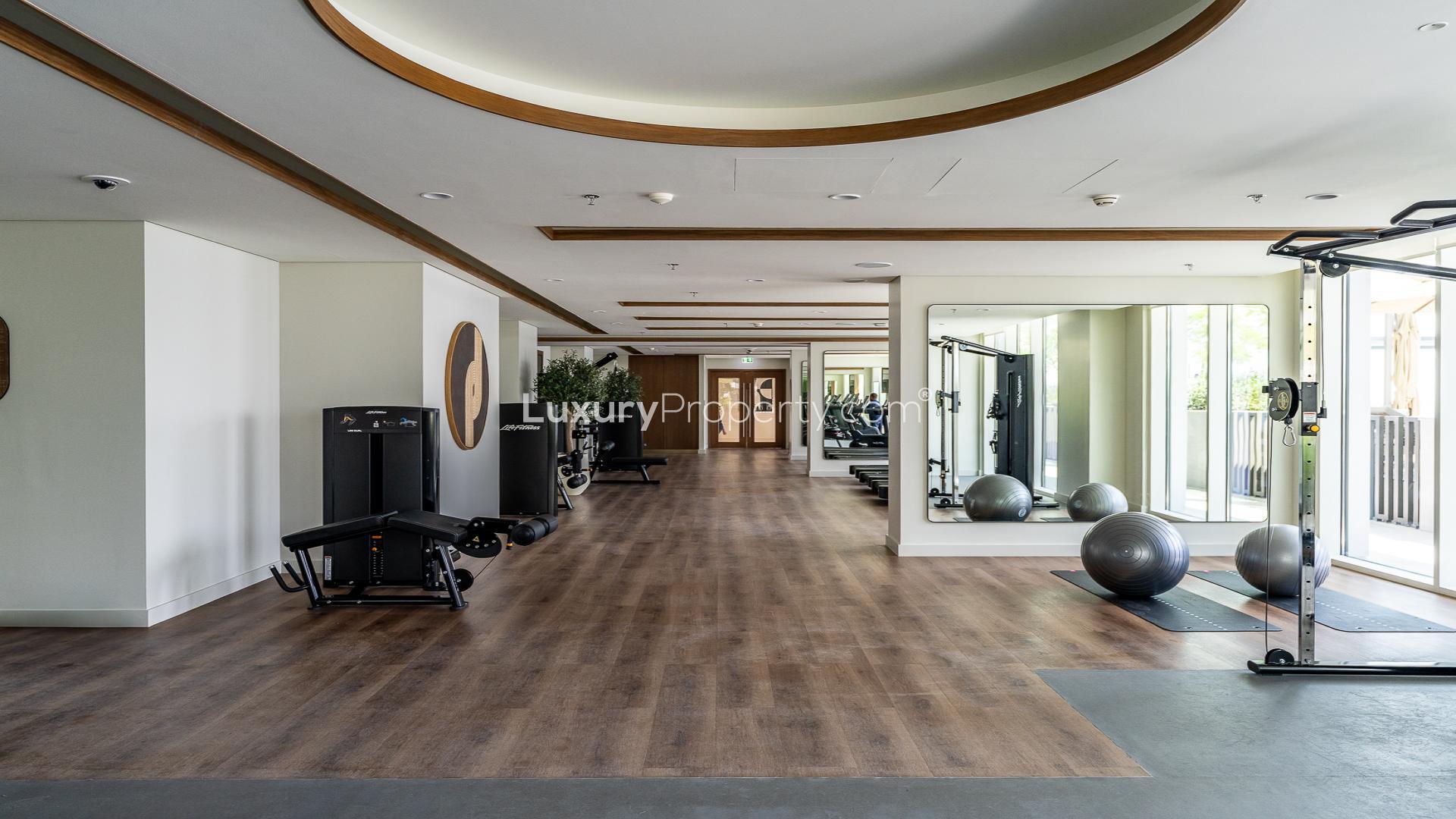 Dubai Creek Harbour skyline view from Grove at Creek Beach apartment for rent