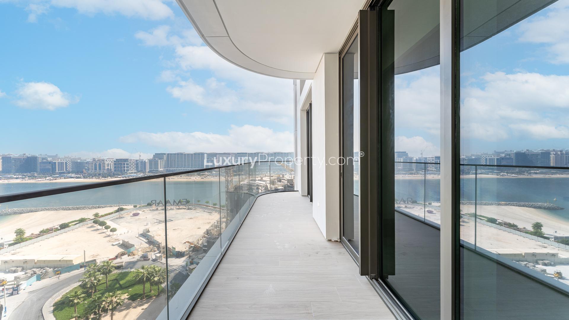 Bright, modern kitchen in two-bedroom Dubai Creek Harbour apartment for rent, Grove at Creek Beach