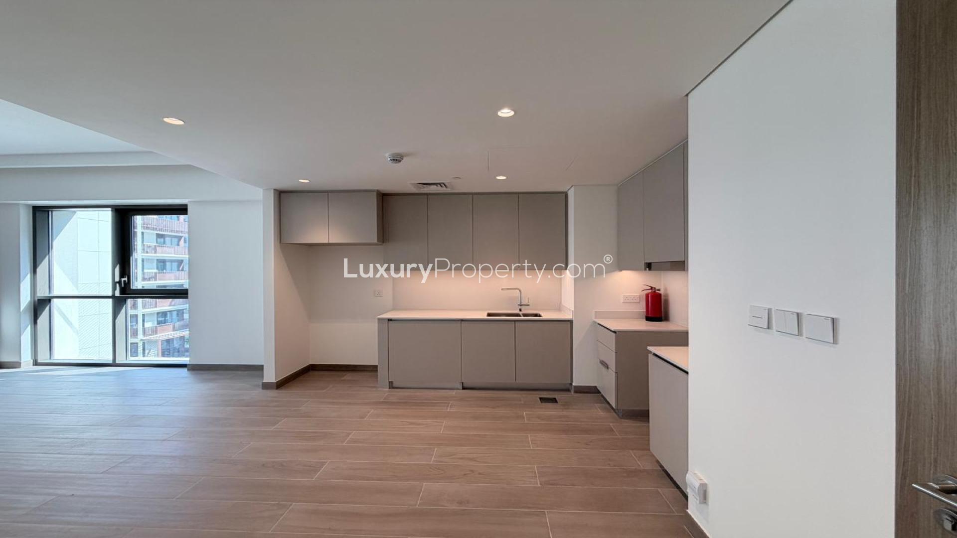 Modern kitchen in 2-bedroom apartment, Grove at Creek Beach, Dubai Creek Harbour