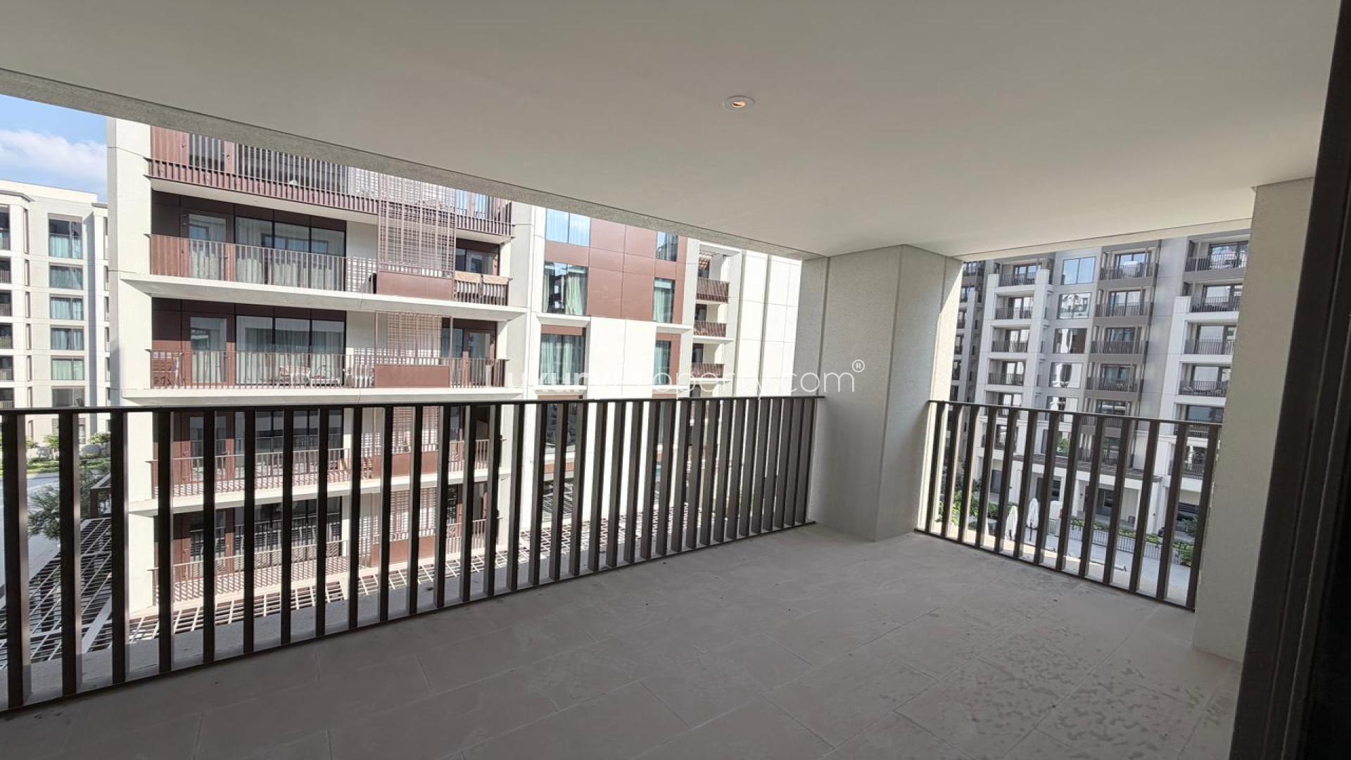 Spacious apartment balcony view in Grove at Creek Beach, Dubai Creek Harbour
